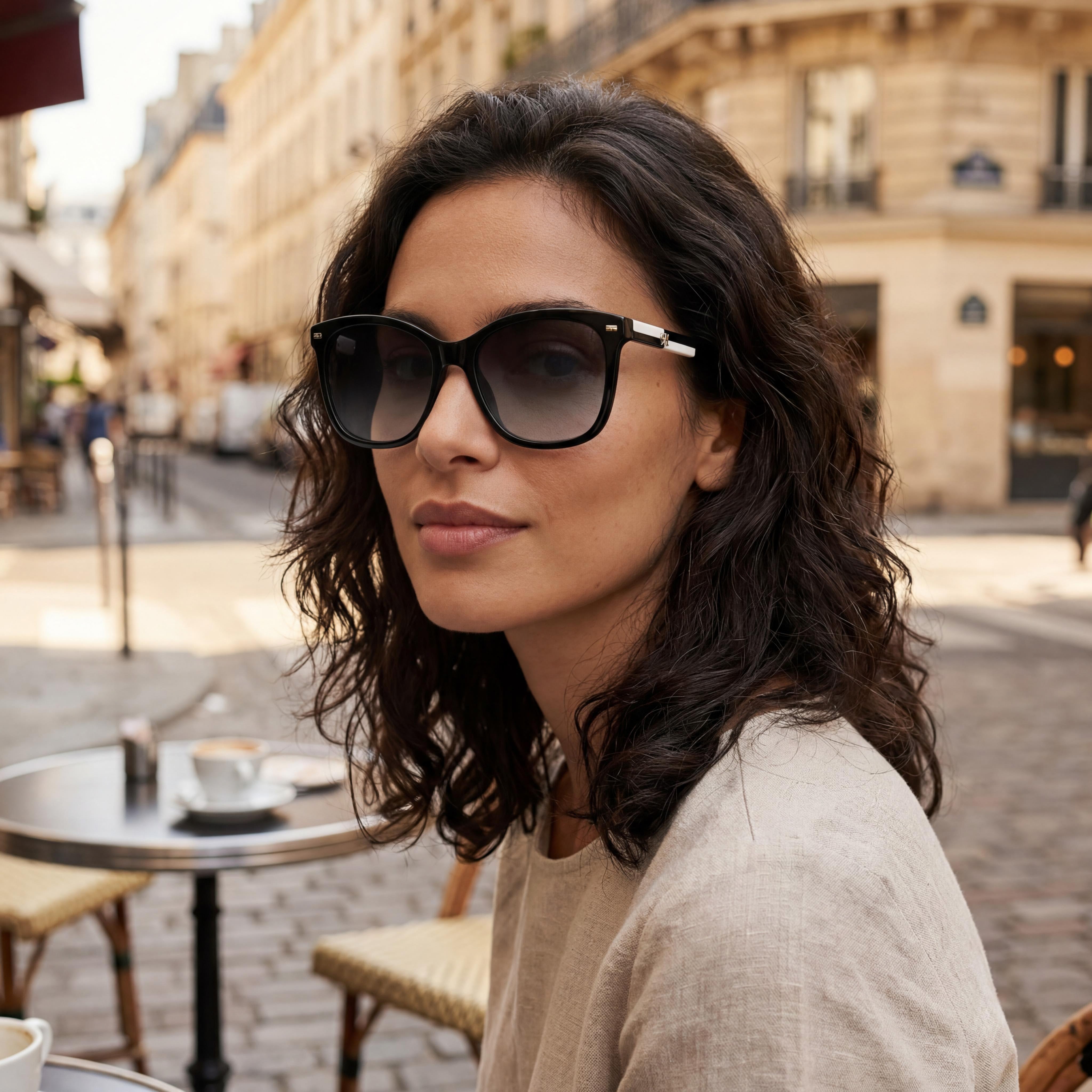 Carolina Herrera Her 0137/S Unisex Acetate Black White Sunglasses, 54mm Lens Width, UV Protection, Photo 5