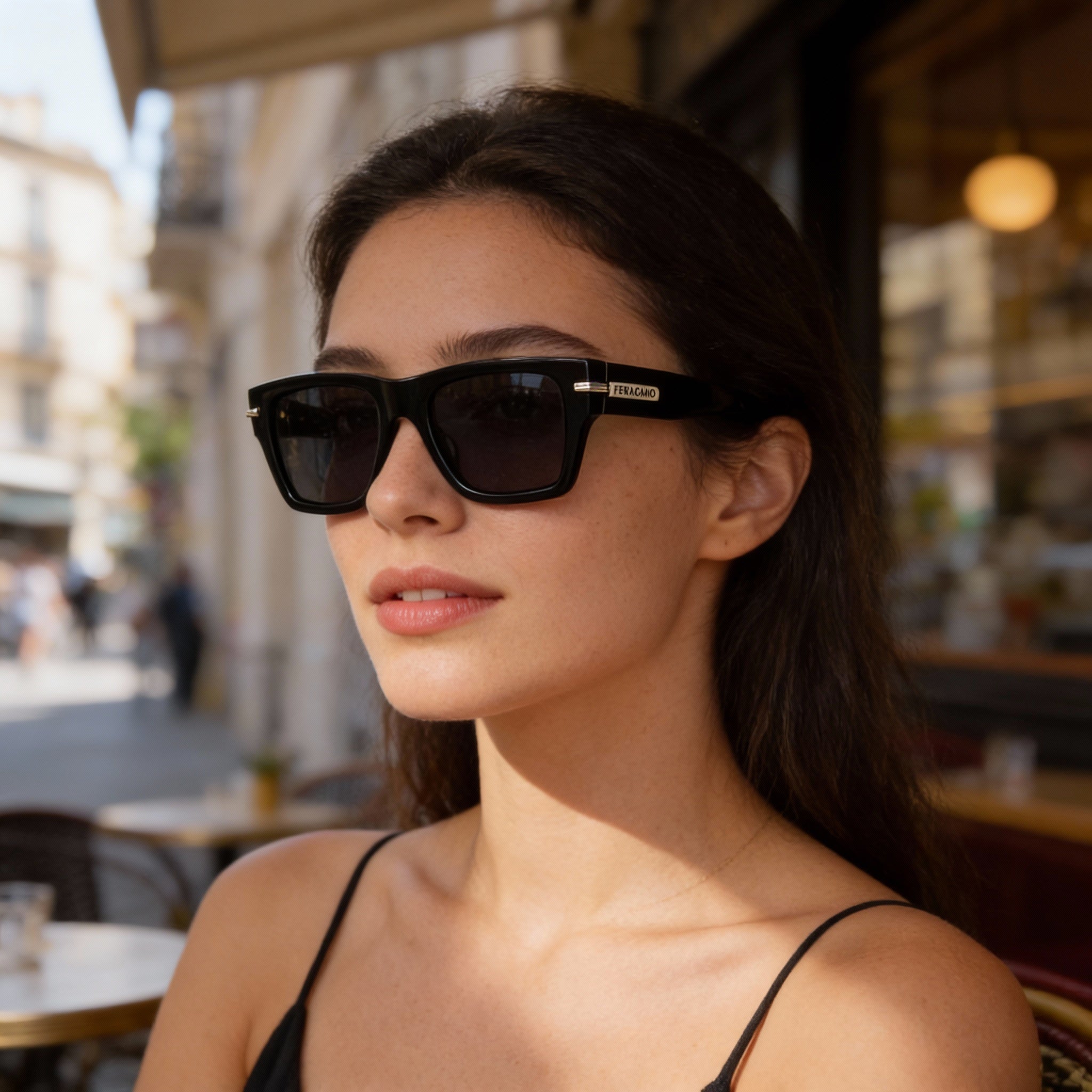 Ferragamo Sf2033s Unisex Black Stainless Steel UV 400 Non-Polarized Sunglasses 53mm, Photo 6