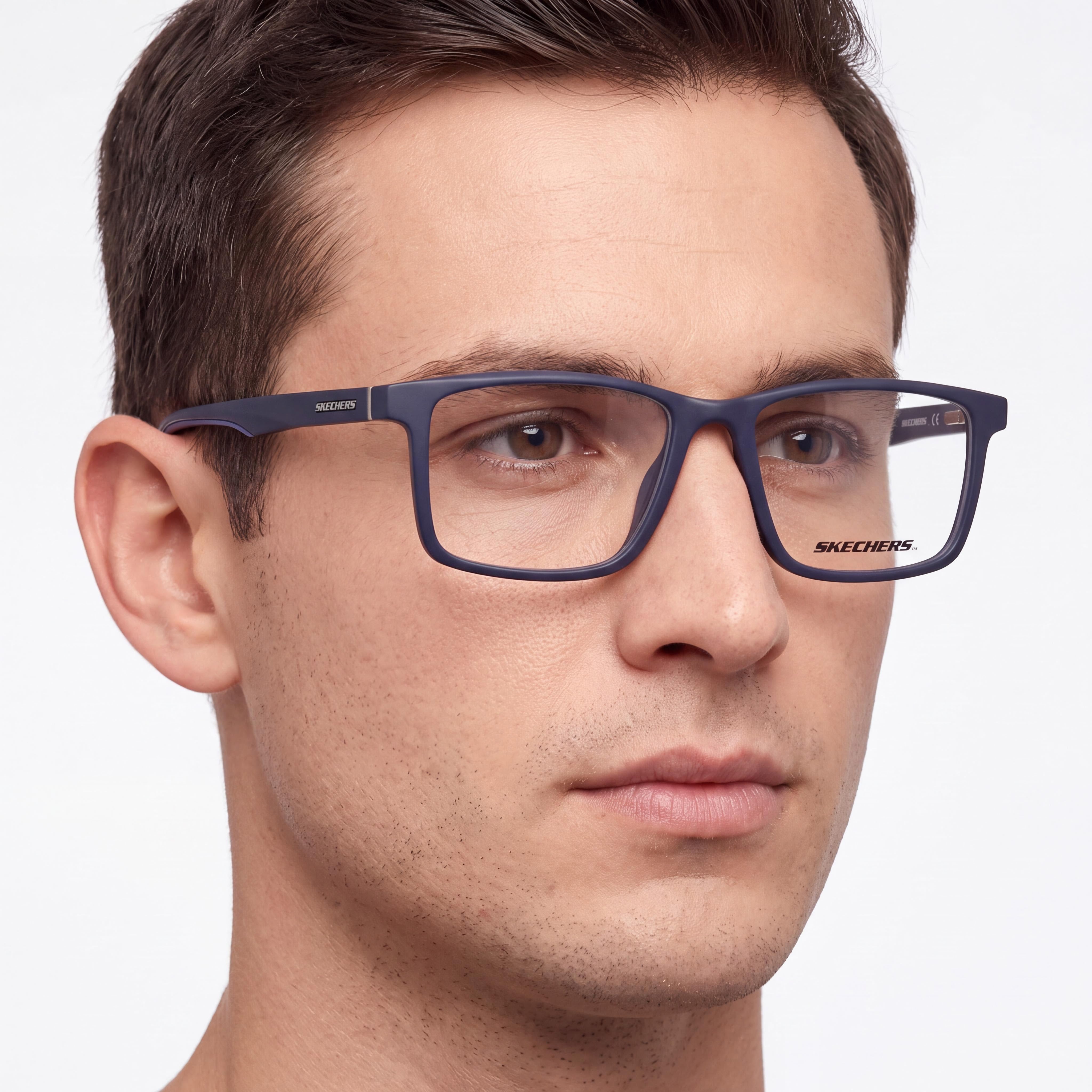 Skechers Se3301 Men's Eyeglasses, Injected Frame Material, Matte Blue Color, 53mm Lens, Photo 3