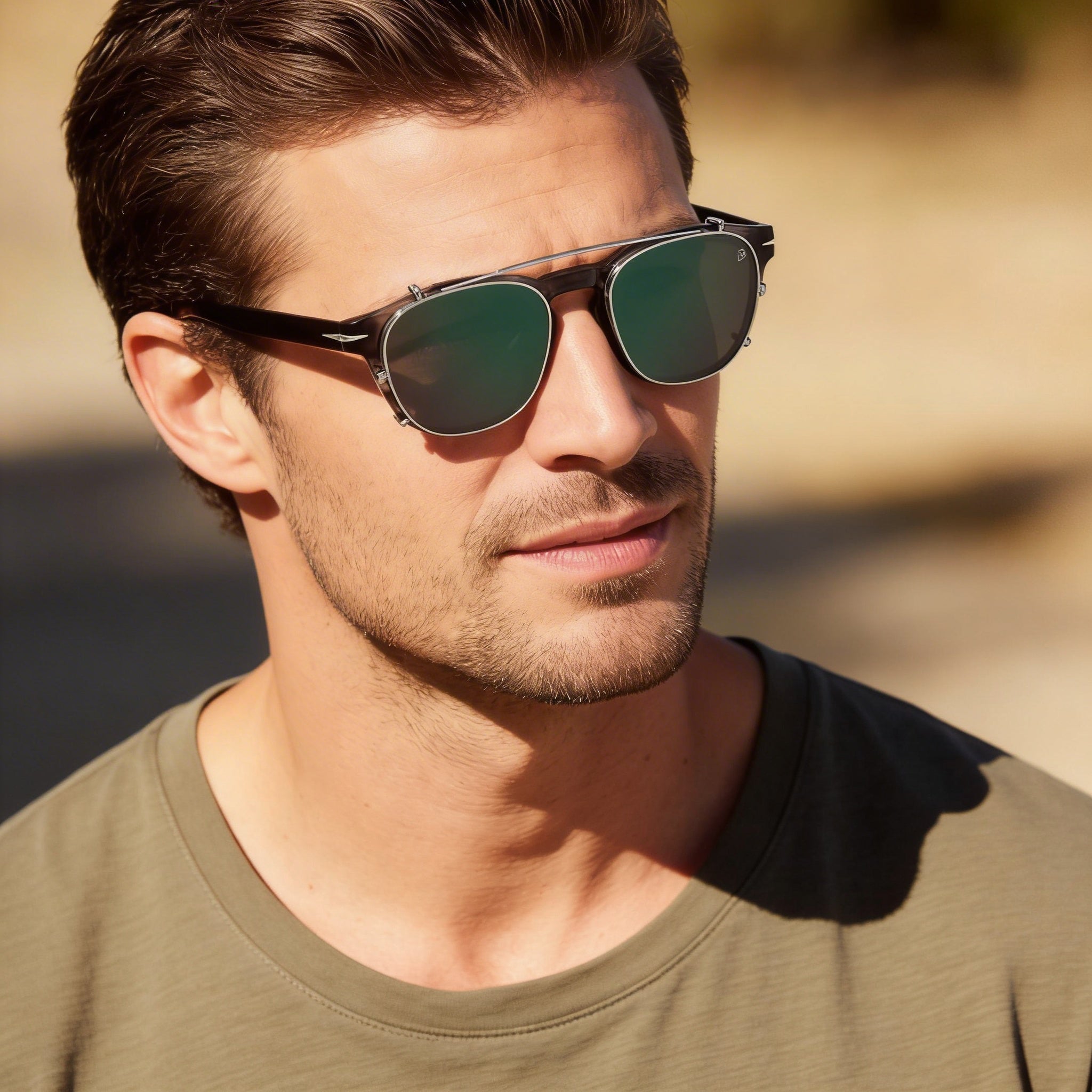 David Beckham Db 1117/Cs Gafas de Hombre con Clip de Aluminio Cuerno Gris Plata con Lentes UV Verdes 50-20-145, Photo 5