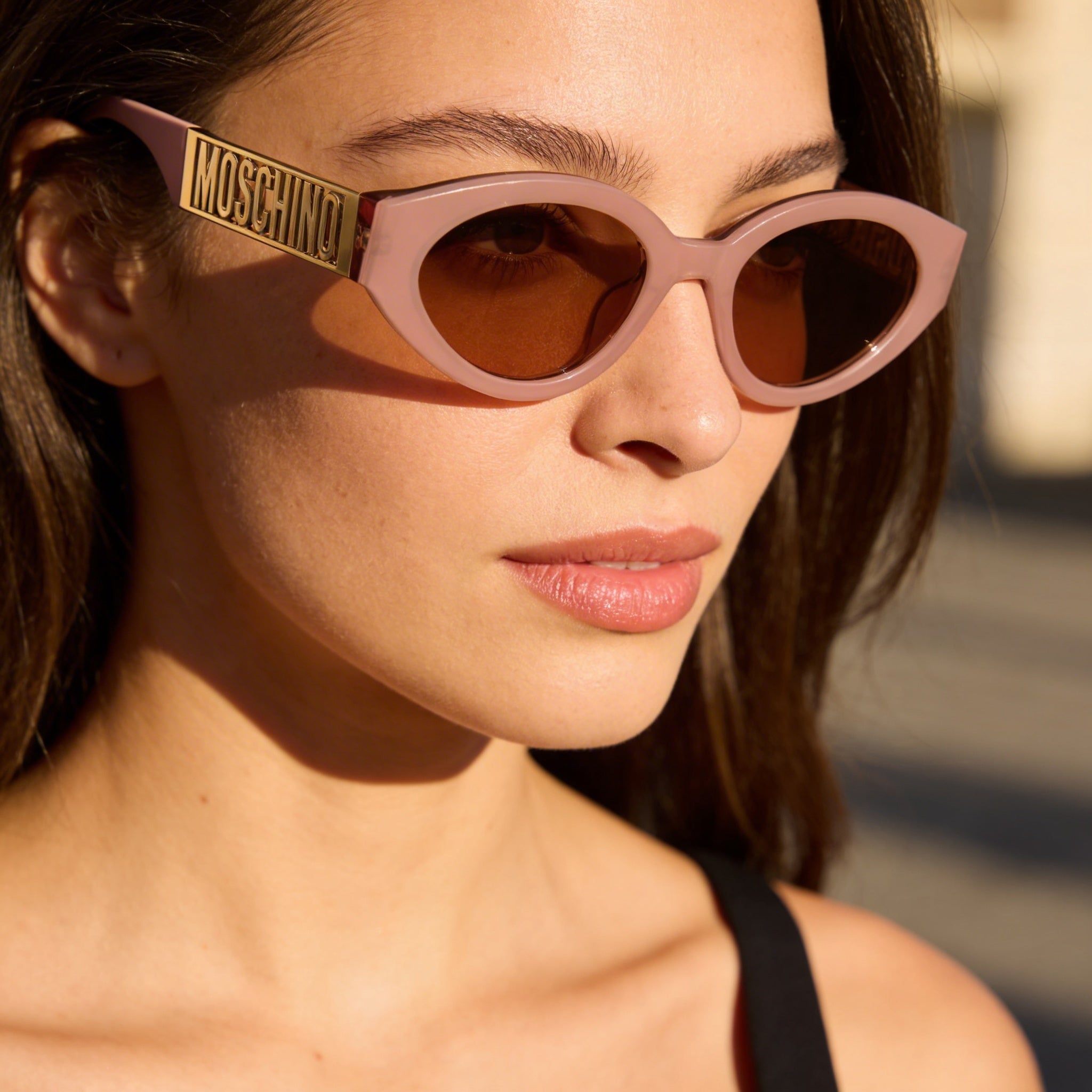 Gafas de sol Moschino MOS160/S para mujer, montura de plástico rosa con diseño de ojo de gato y lentes plateadas con efecto flash, 100 % protección UV, 51 mm, Photo 6