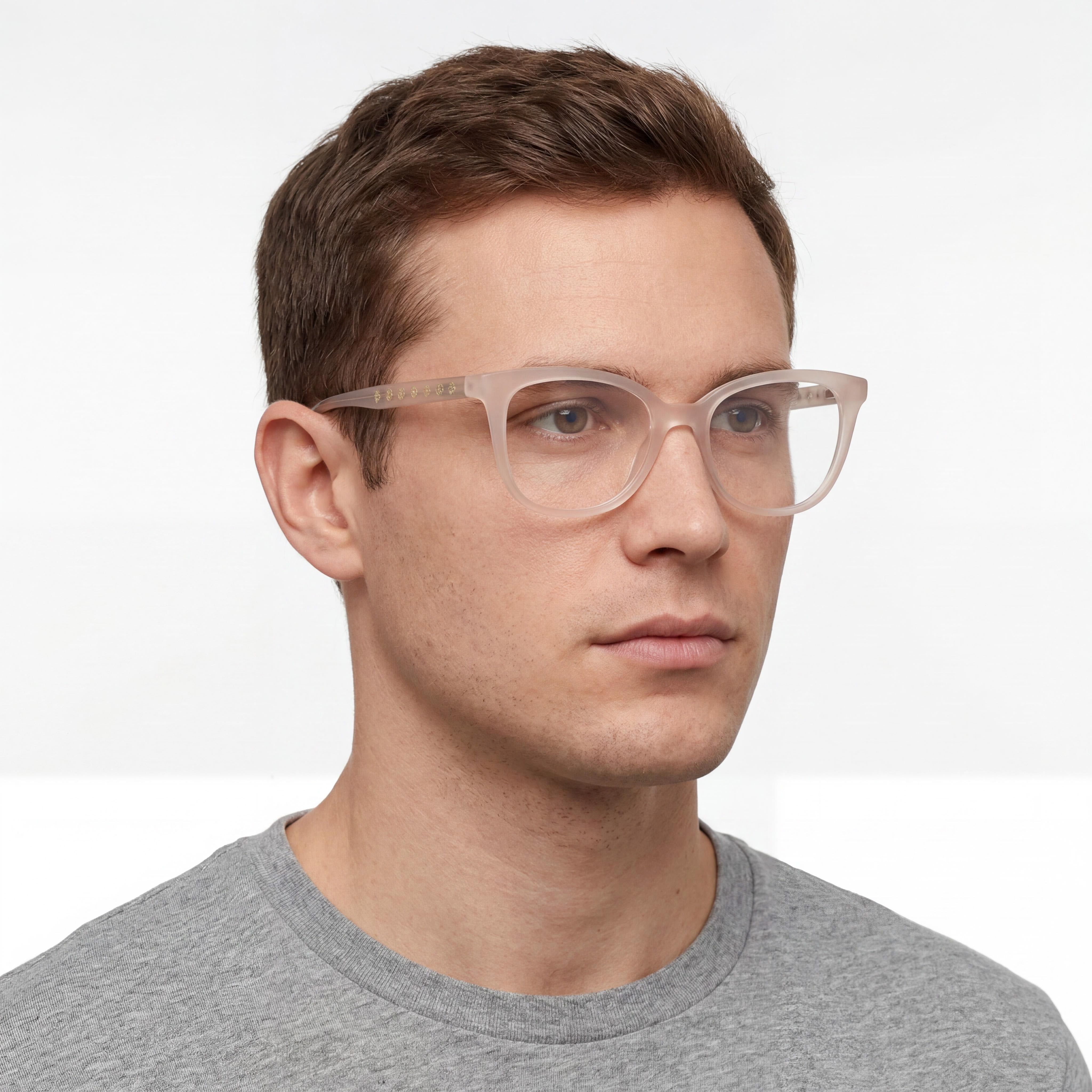 Guess GU50114 Shiny Ivory Square Eyeglasses for Women, 53mm, Photo 4