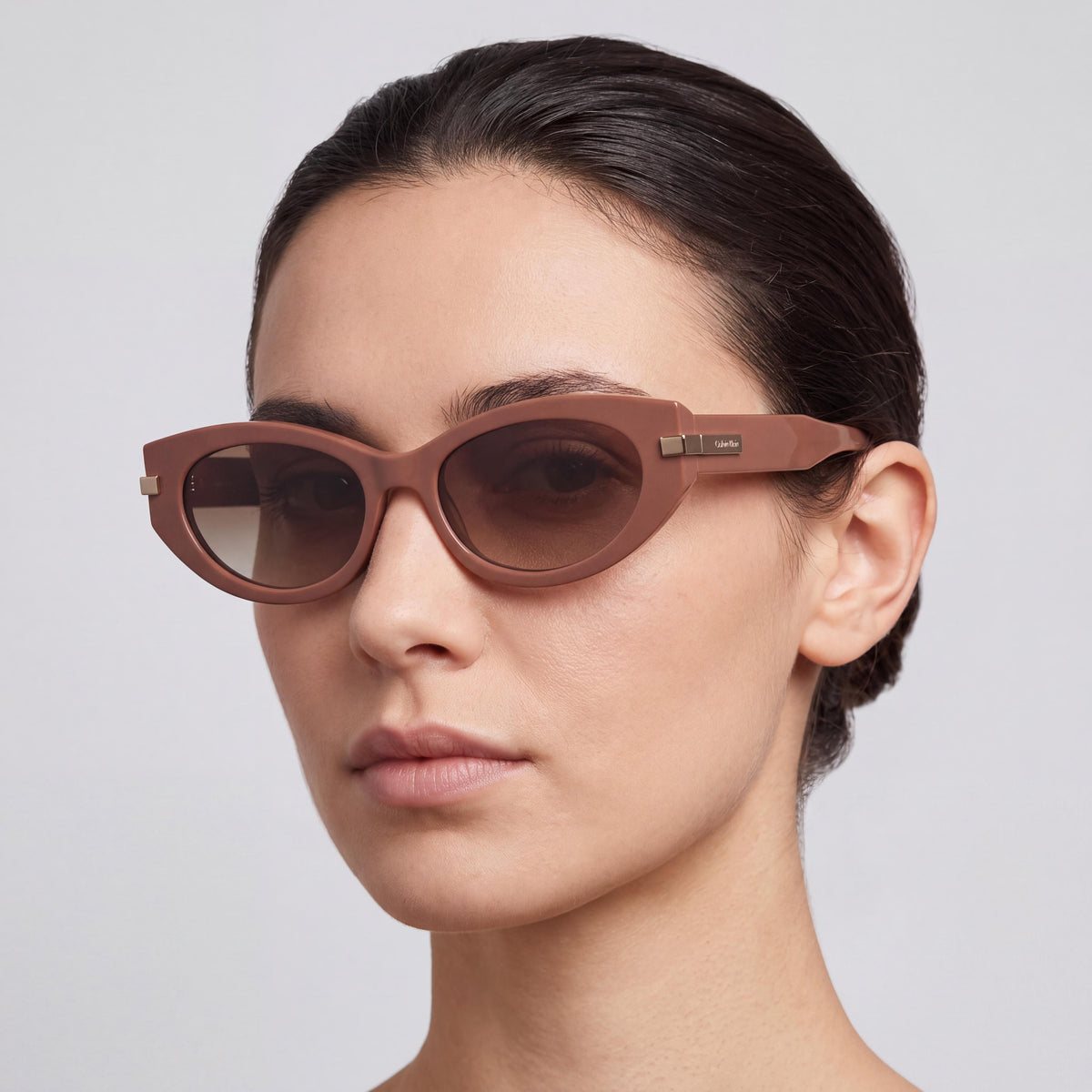 Calvin Klein Women's Opaline Pink Plastic Sunglasses with Brown Gradient UV Protected Non-Polarized Lenses 54mm, Photo 5