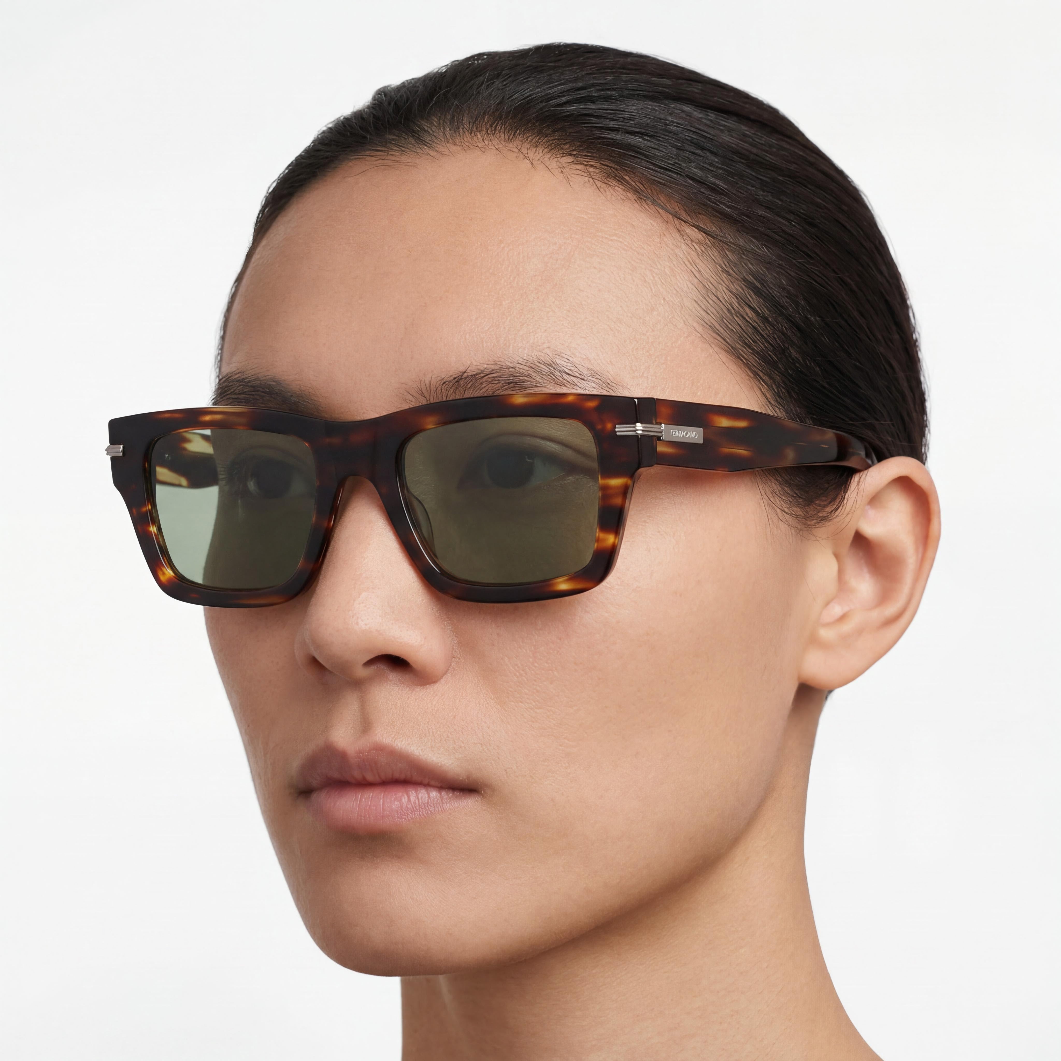 Ferragamo Sf2033s Unisex Titanium Frame, Striped Brown Color, UV 400 Protection Eyewear 53mm, Photo 4