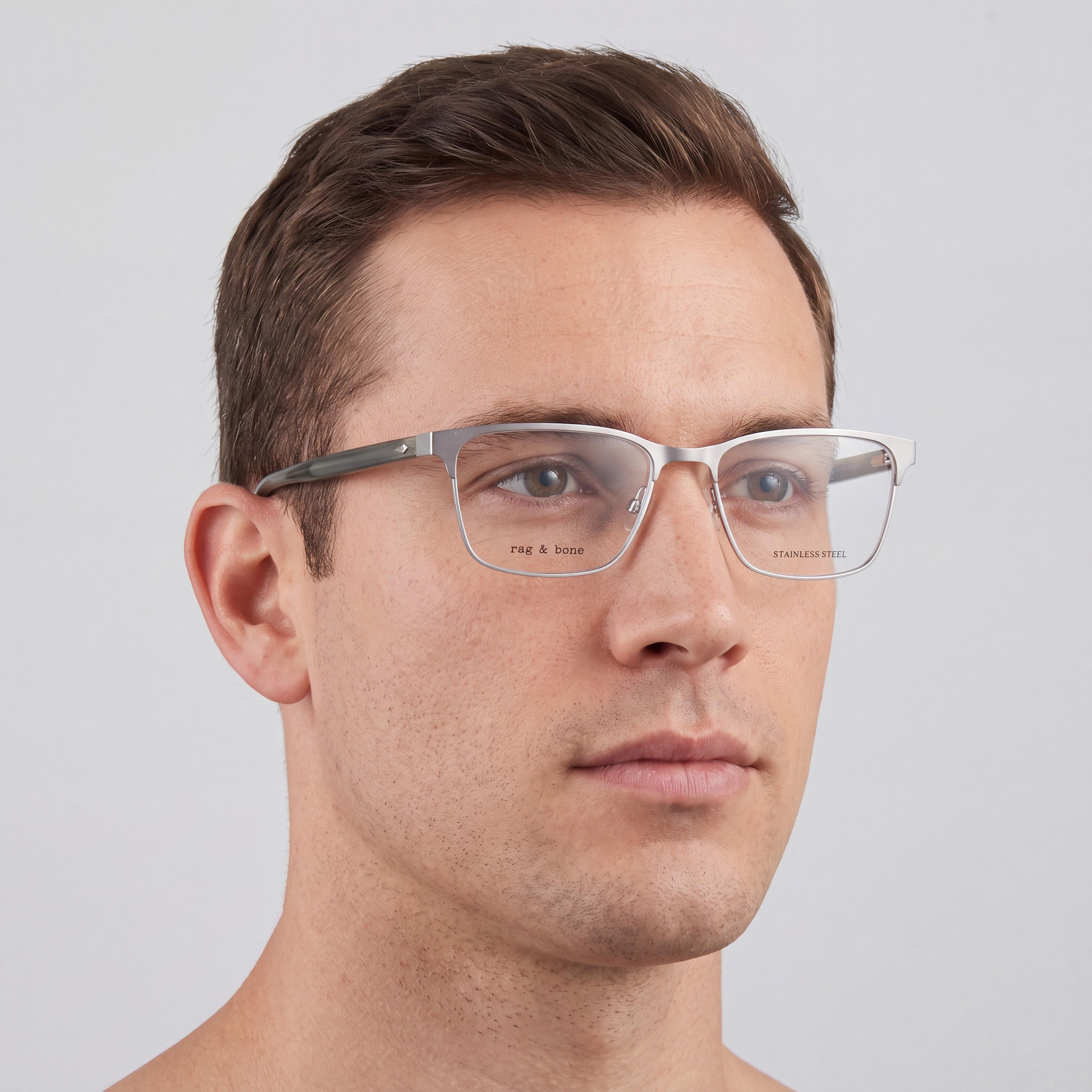 rag & bone Casual Men's Black Sunglasses, featuring 54mm Lens Width, 17mm Bridge Width, and 145mm Temple Length, Photo 3