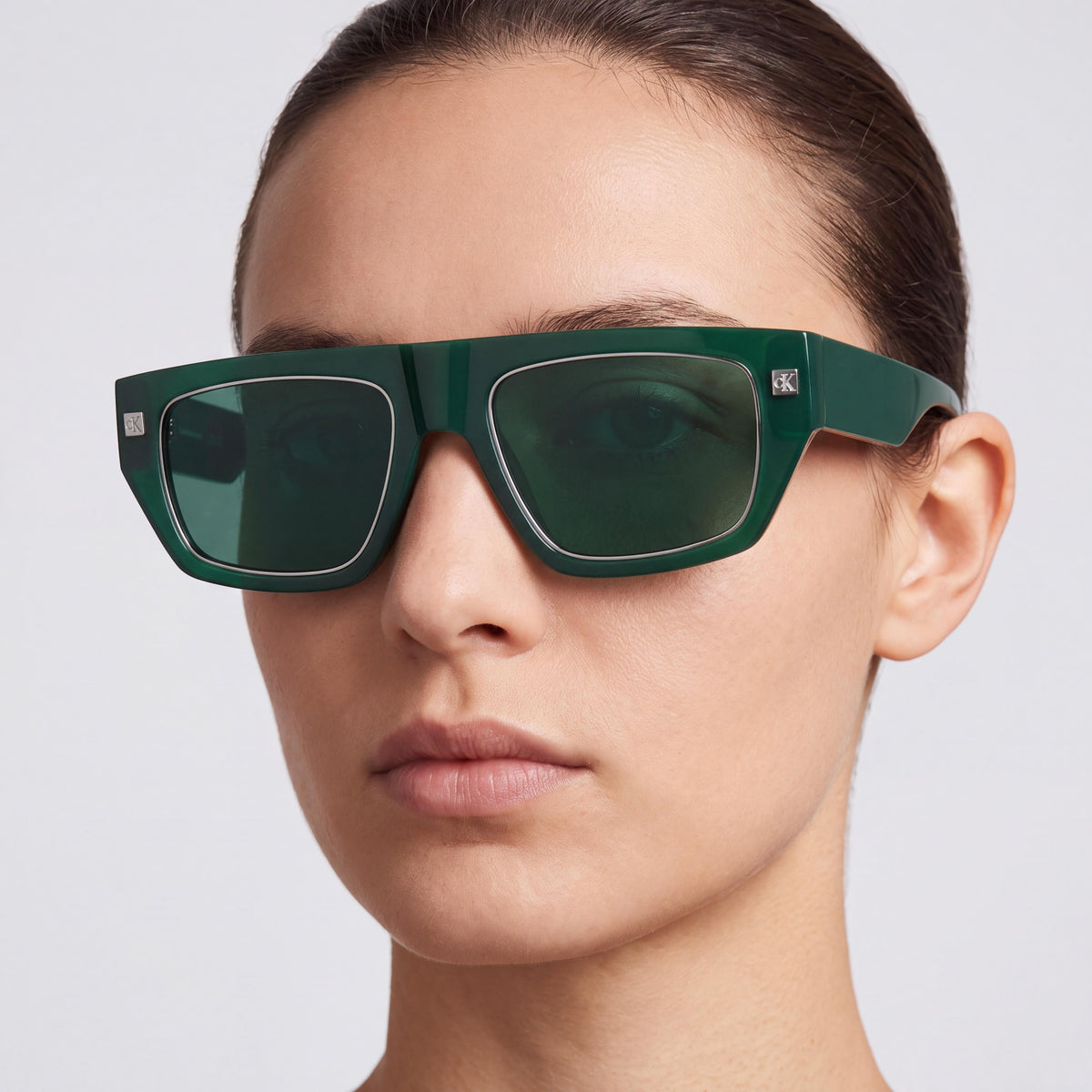 Calvin Klein Jeans Ckj25619s Gafas de Sol Unisex Verdes de Resina de Origen Vegetal TRITAN RENEW Petrol Sólido Protección UV 54mm, Photo 3