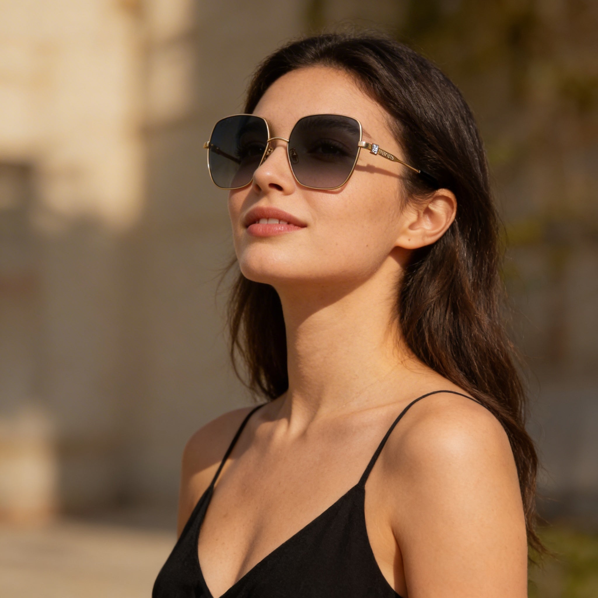 Jimmy Choo KORI/G/SK - Gafas de sol para mujer, de aleación de acero, color dorado y negro, con diseño de mariposa y degradado gris, protección UV, 60 mm, Photo 5