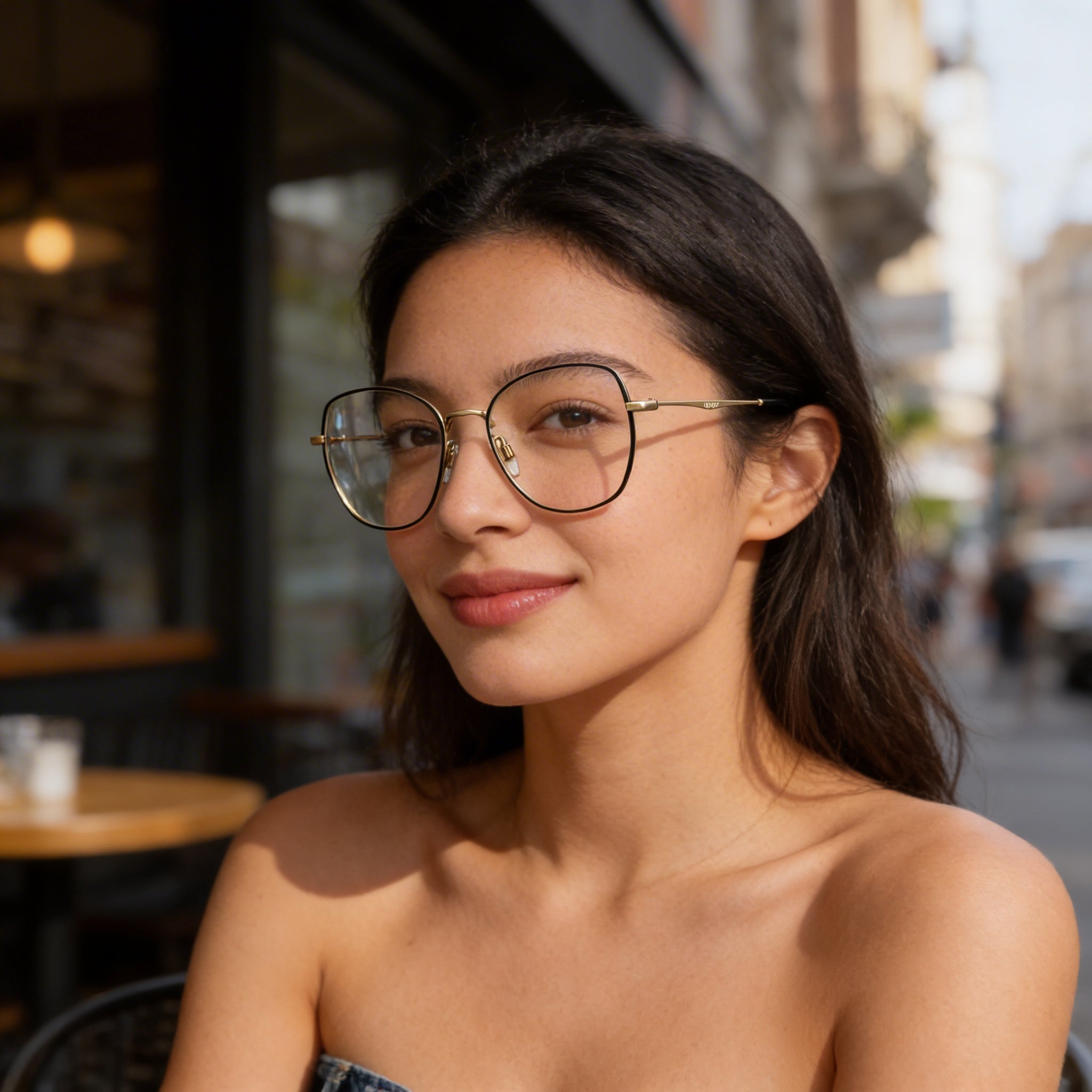 Levi's Lv 5023 Women's Black Stainless Steel Full Rim Oversized Prescription Ready Eyeglasses 52mm, Photo 4