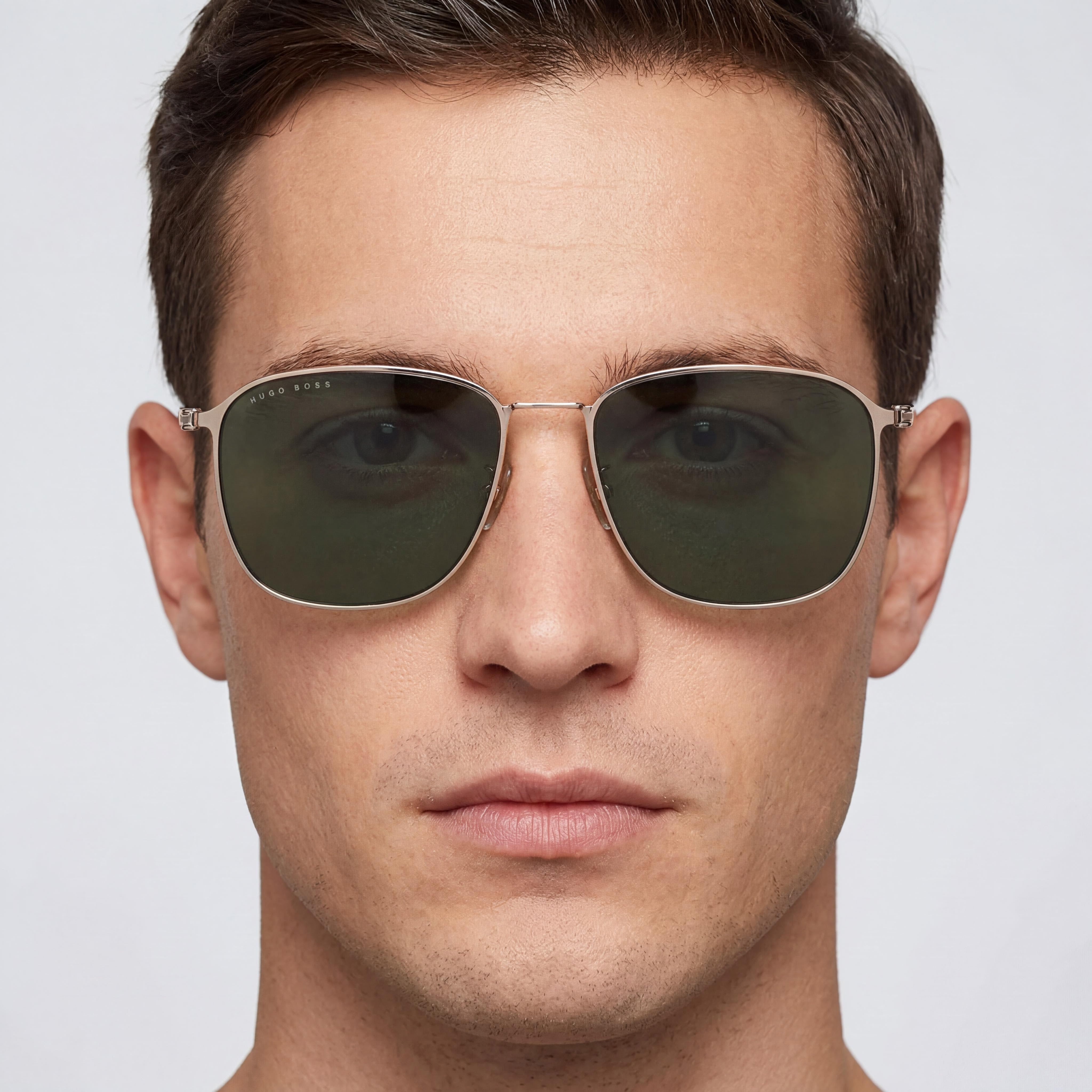 Hugo Boss Boss 1405/F/Sk, unisex, montura de acero inoxidable en rutenio mate gris, lentes multicapa blancas, protección UV, 59 mm, Photo 5