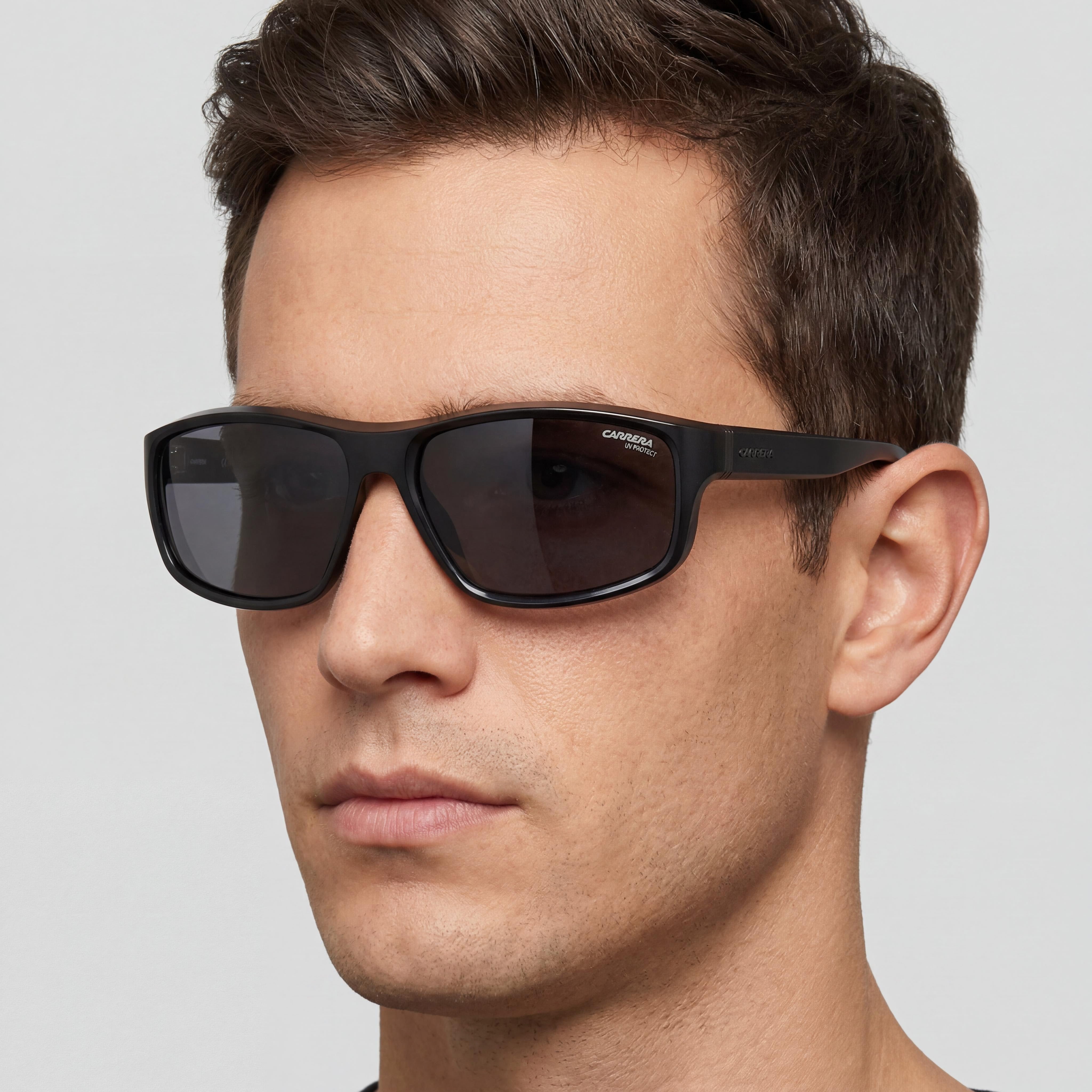 Carrera 8038/S Men's Polyamide Black/Grey Frame Black Lens Non-Polarized UV Protection Sunglasses 61mm, Photo 3