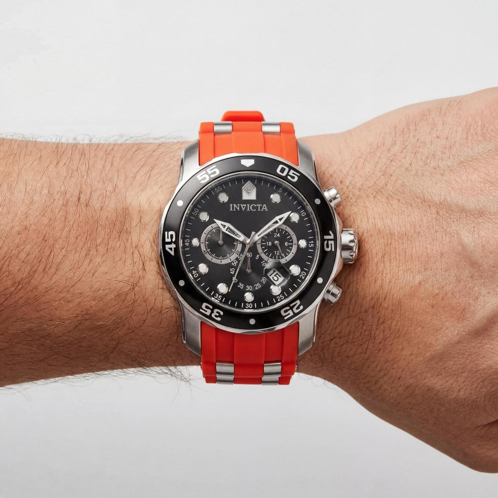 Invicta Pro Diver - SCUBA 49829 Men's Stainless Steel Chronograph Quartz Watch with Black Dial 48mm