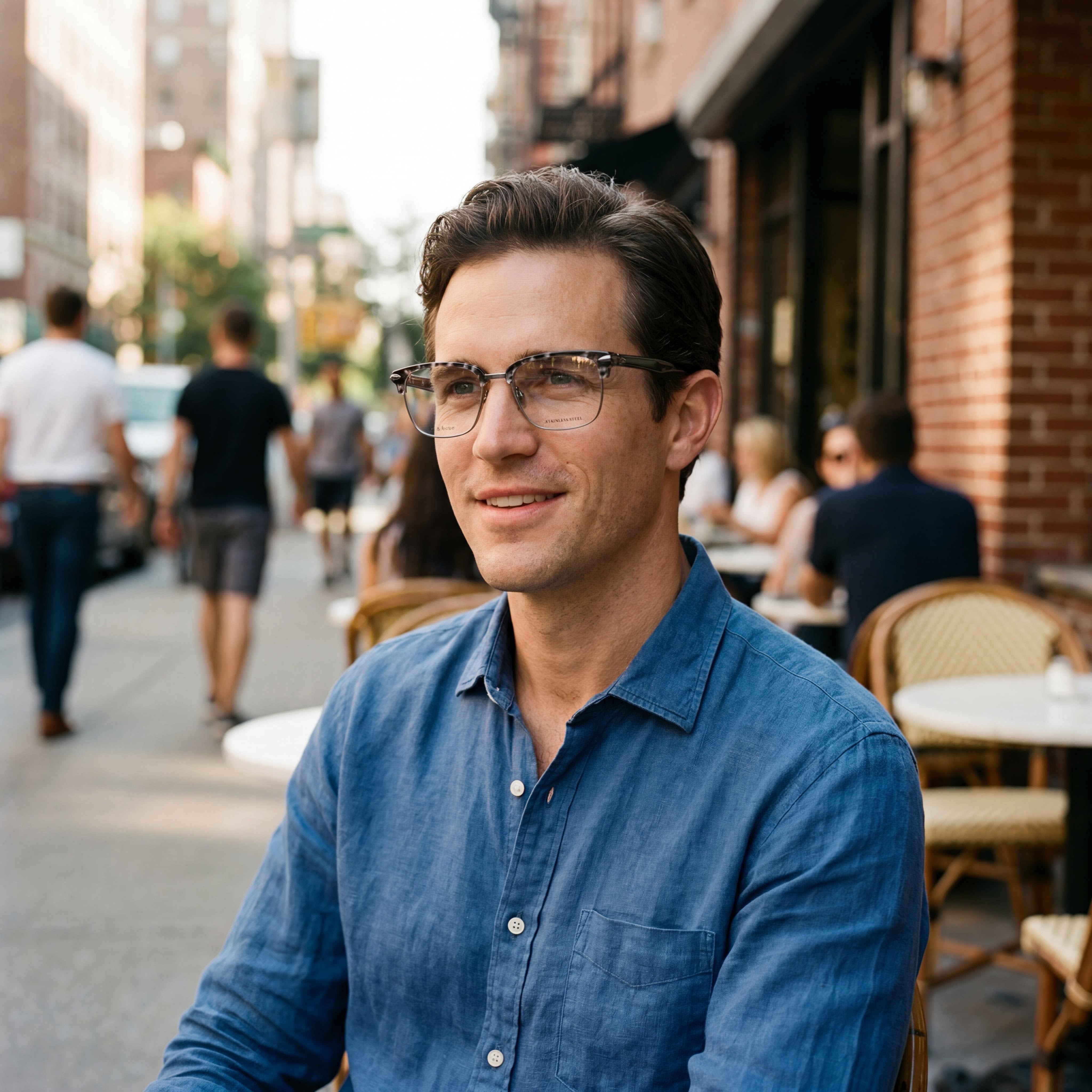 rag & bone Casual Men's Metal Frame Black Grey Havana Eyewear with Transparent Lenses 51-18-140, Photo 4