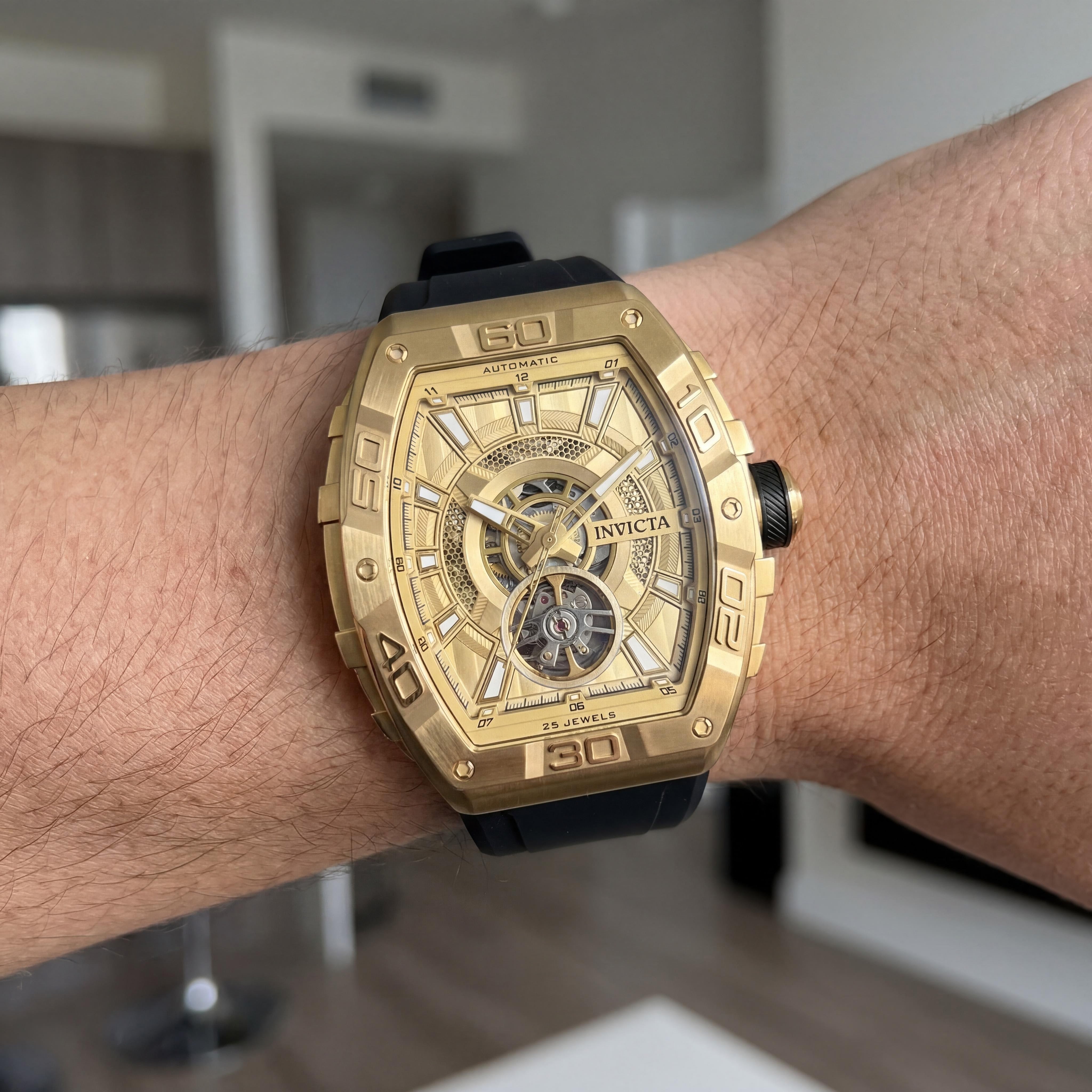 Invicta S1 Rally Men's Gold Tone Stainless Steel, Aluminum & Carbon Fiber Automatic Watch 40mm, Photo 4