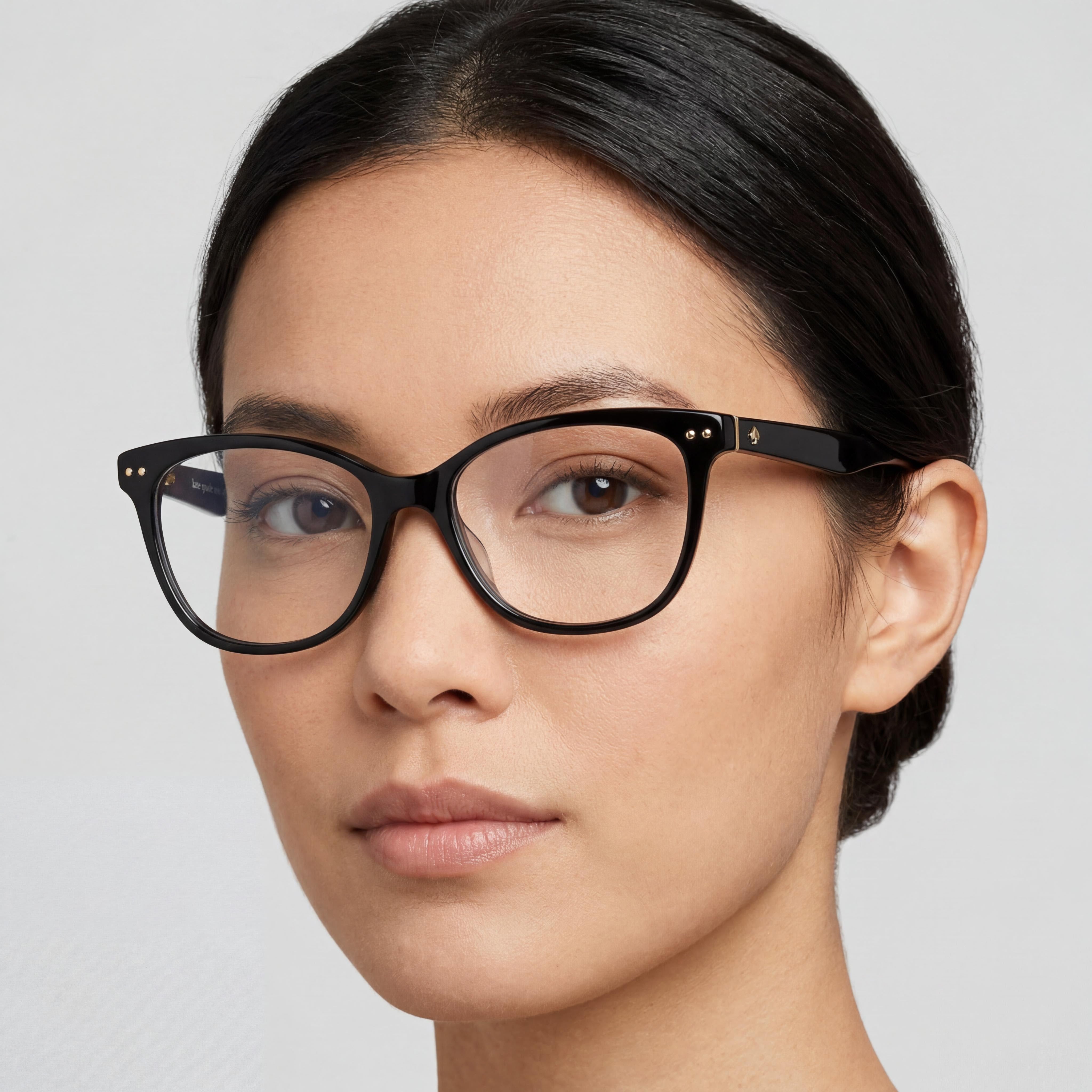 kate spade new york Gafas de Prescripción de Acetato Negro y Plata para Mujer con Lentes Negras, Talla 53-16-42, Photo 4