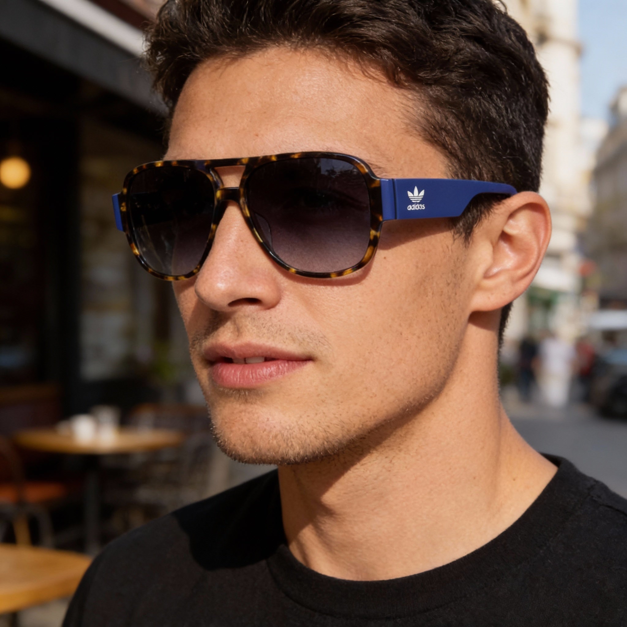 adidas Originals Modern Men's Lightweight Havana Acetate Blue Gradient Non-Polarized UV Protected Sunglasses 57mm, Photo 5