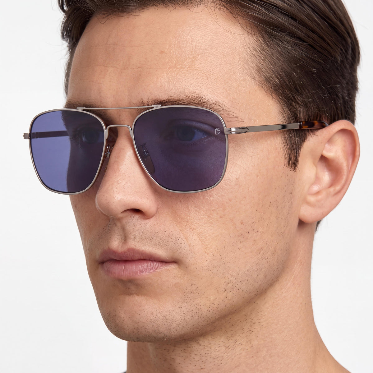David Beckham Db 7019/S Unisex Ruthenium Frame Blue Lens Metal Navigator UV Protection Sunglasses 55mm, Photo 4