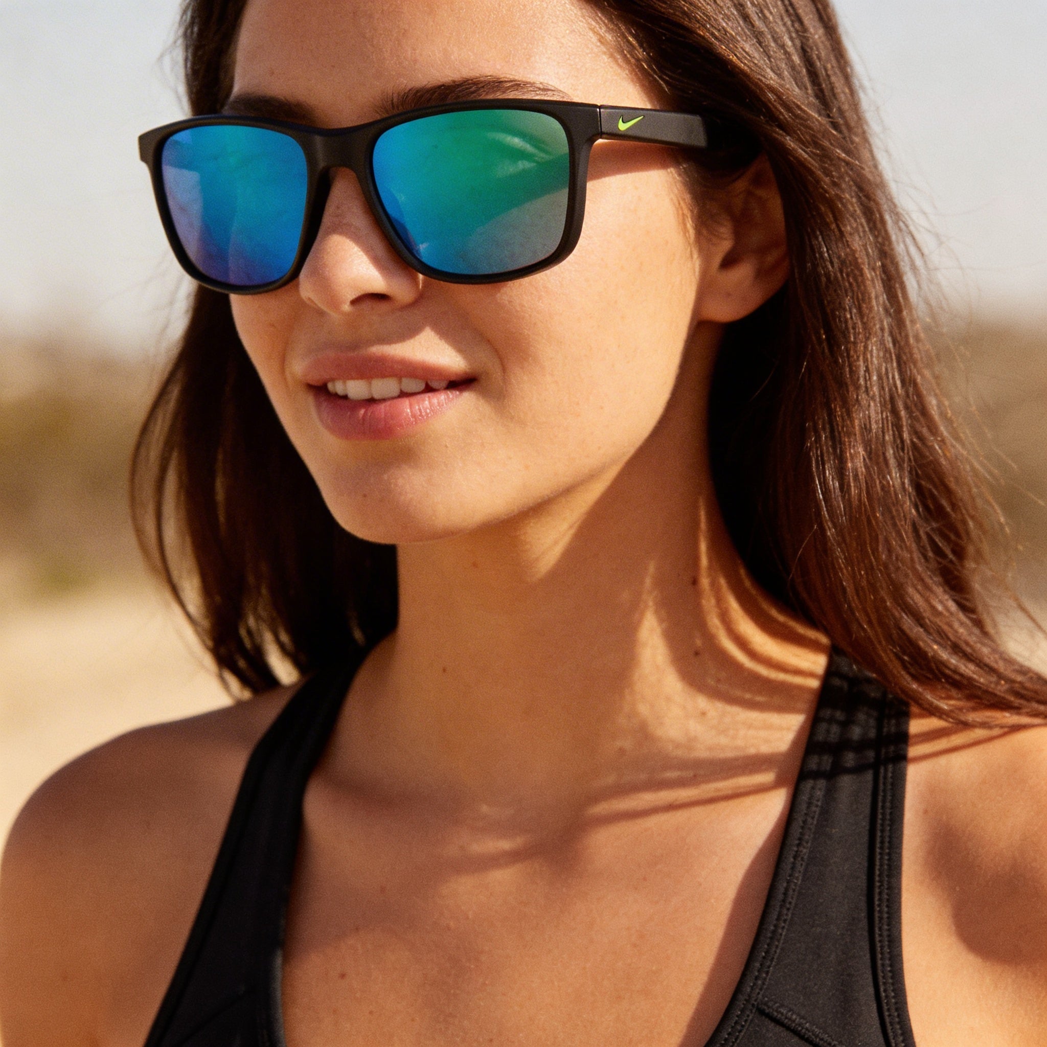 Nike Wayfarers Unisex Nylon Frame Sunglasses Matte Seaweed with Grey Green Mirror Lenses UV Protection 57mm, Photo 5