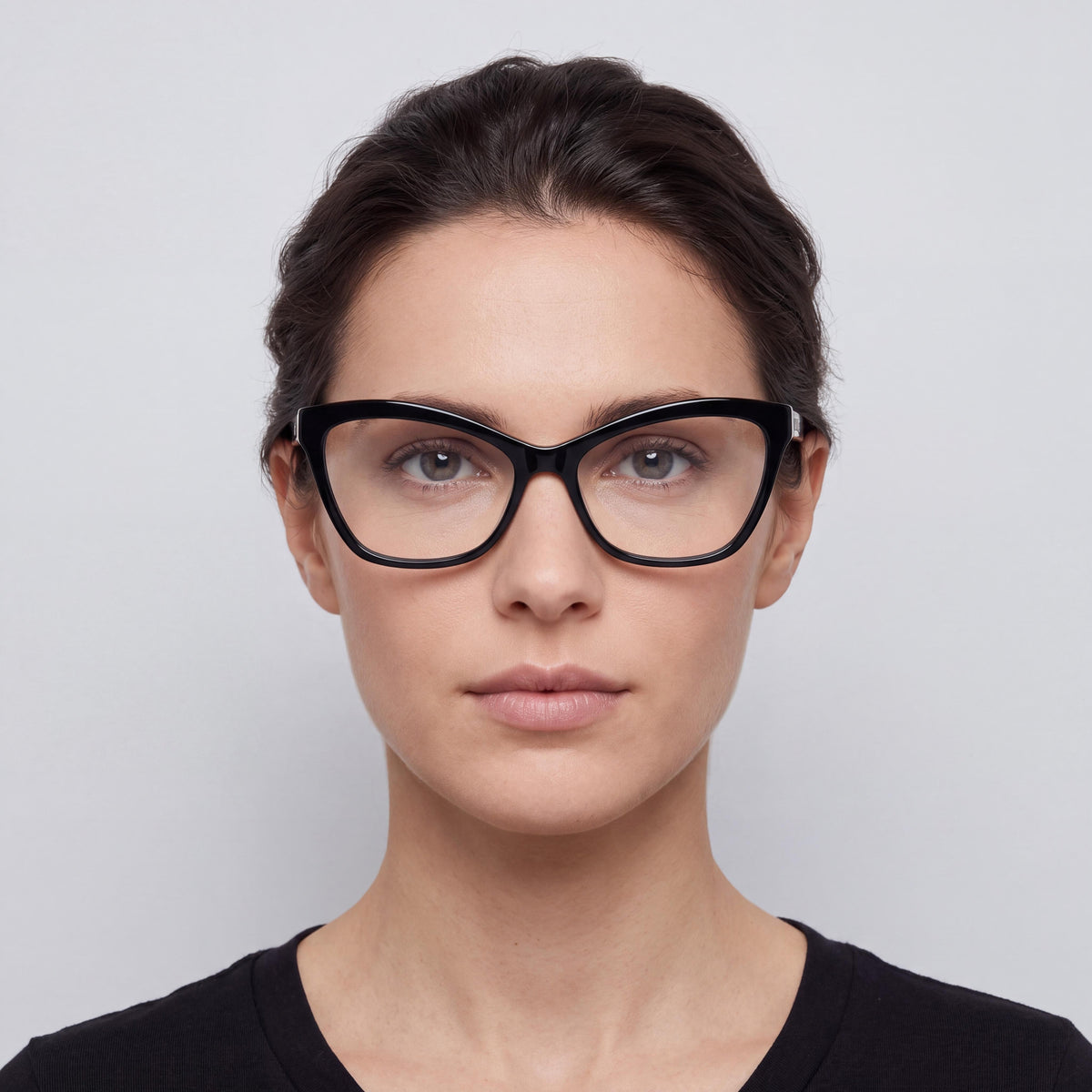 Gafas graduadas para mujer Emilio Pucci EP5241 MODERNO de acetato con lentes transparentes, negro brillante, 57 mm, Photo 3