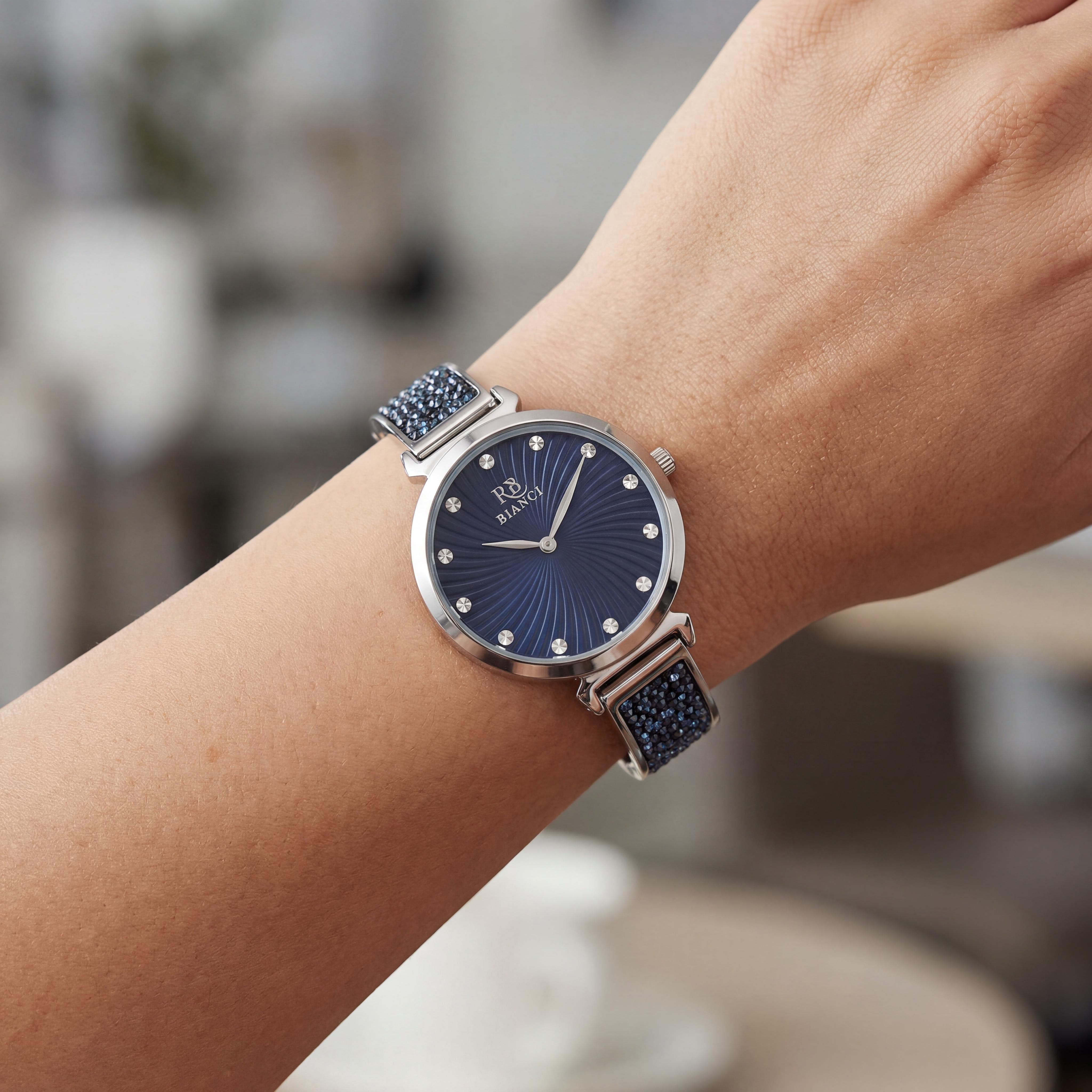 Roberto Bianci RB0202 Brillare Women's Blue Stainless Steel Case & Bracelet Quartz Water Resistant, Scratch Resistant Watch, Photo 4
