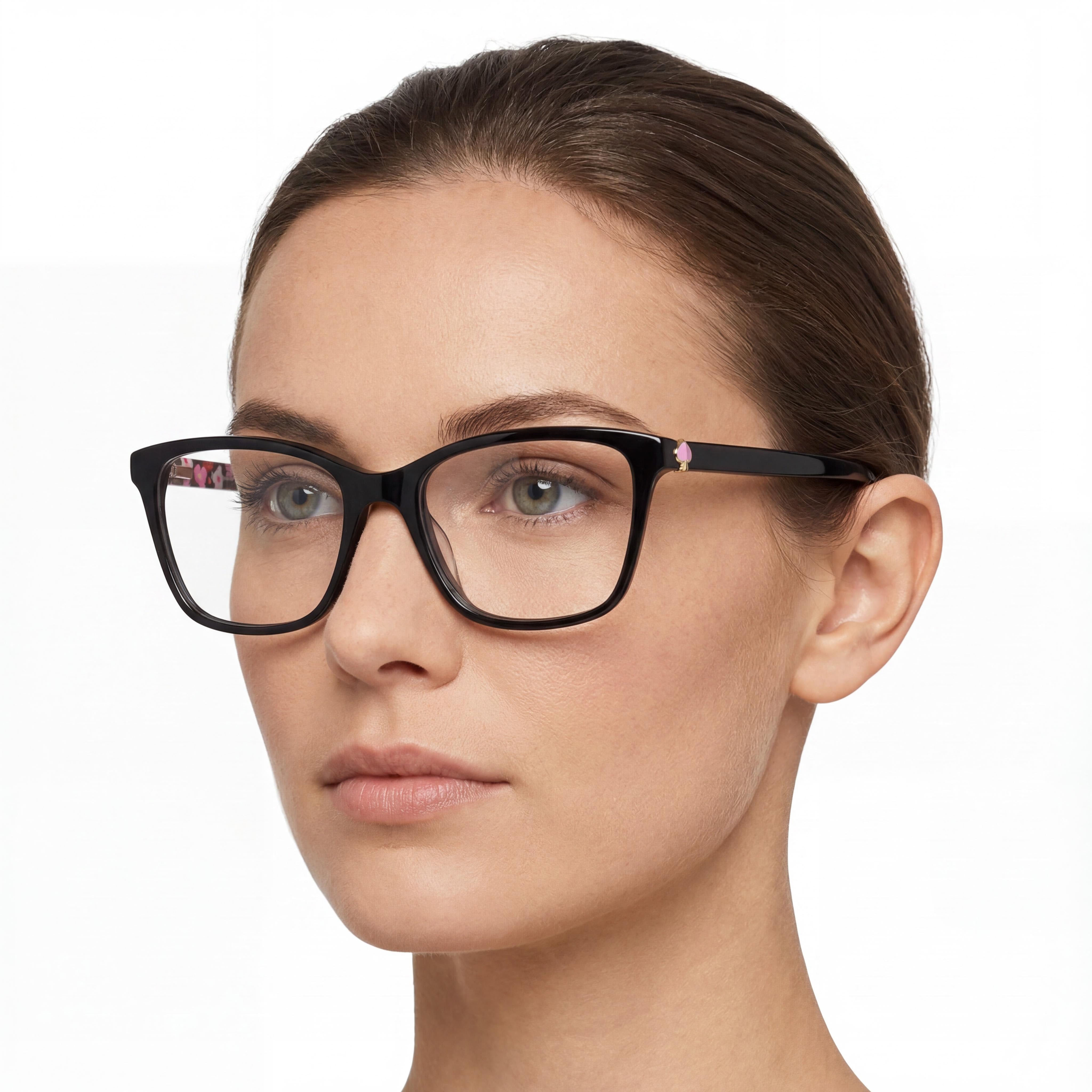kate spade new york Cailye Gafas Rectangulares de Montura Completa para Mujer, Montura de Plástico Negra y Violeta, Ancho de Lente 53mm, Photo 5