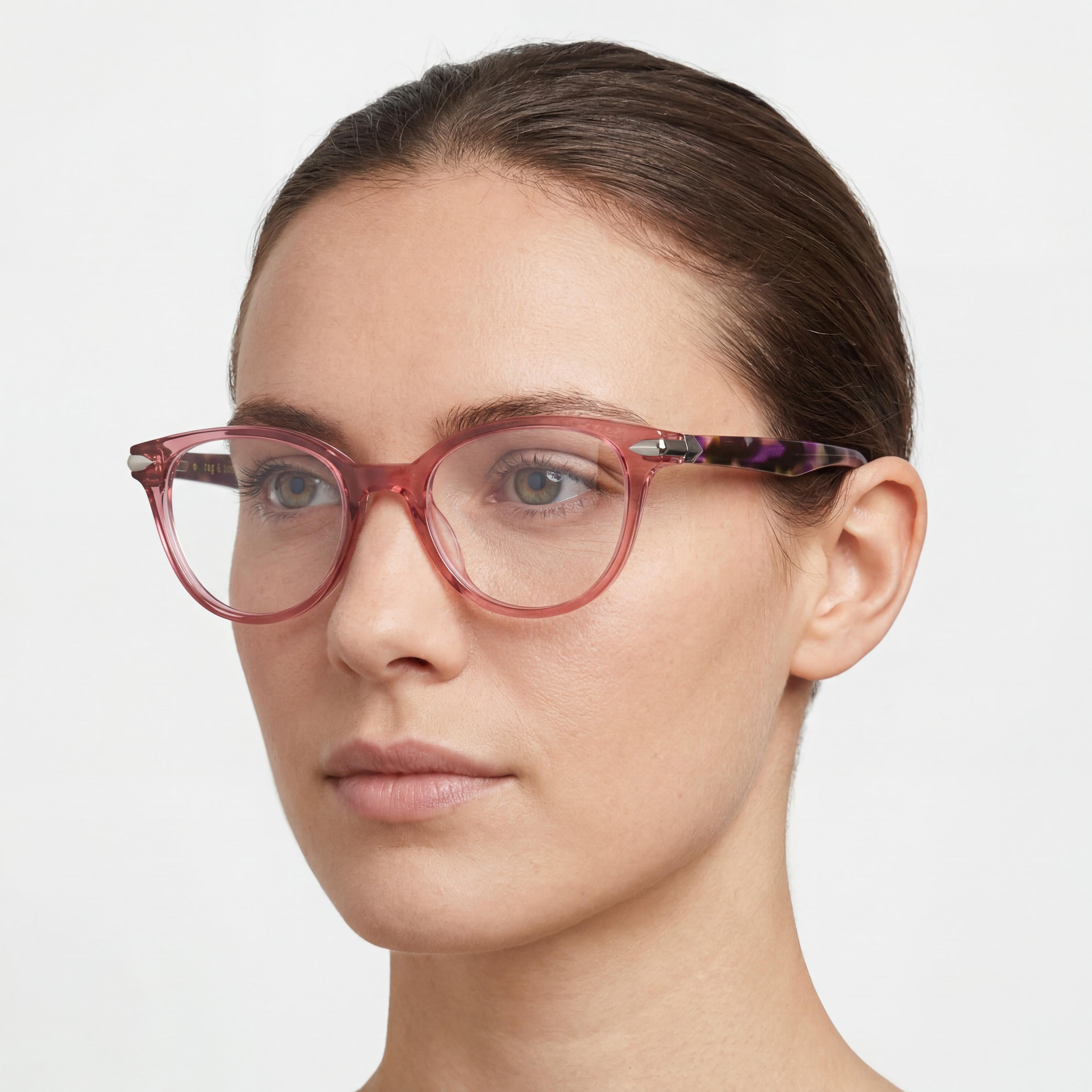 rag & bone Casual Women's Violet Havana Acetate Eyewear, Lens 49mm, Bridge 18mm, Temple 140mm, Photo 4