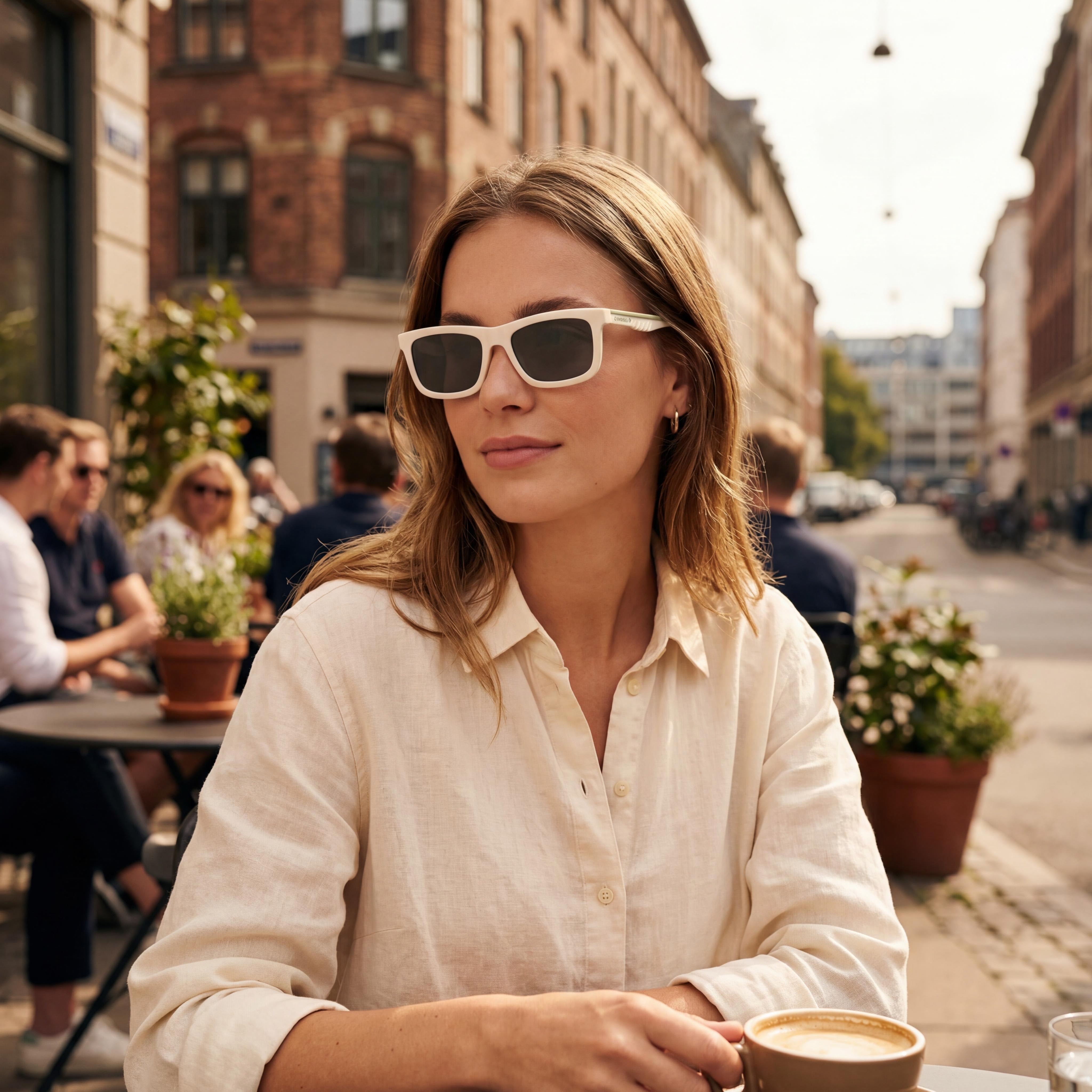 Converse Classic Unisex Vintage White Acetate Frame Sunglasses, UV 400 Protection, 54mm Lens Width, Photo 5