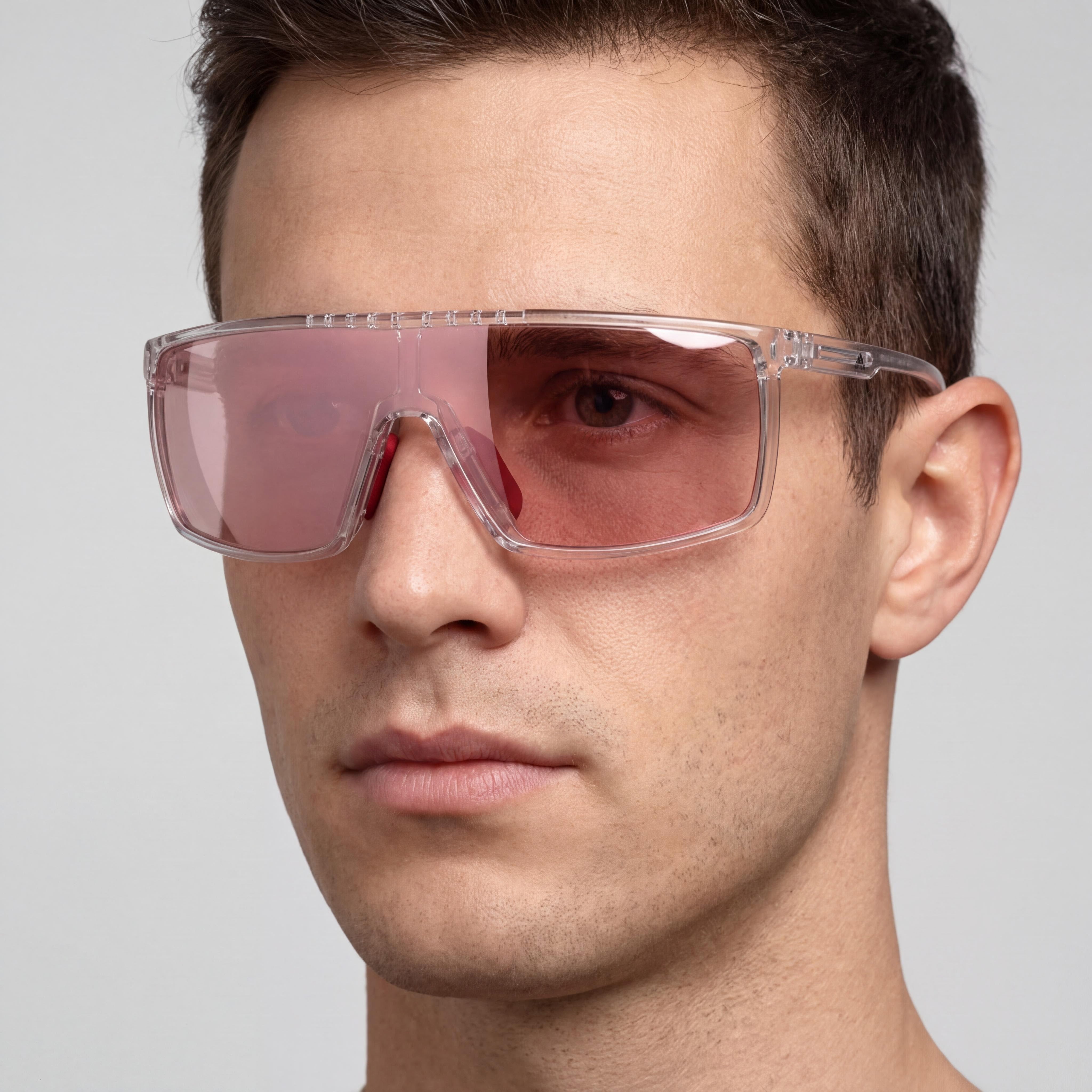 Adidas Modern Unisex Plastic Sunglasses Rose Crystal Bordeaux to Grey Photochromatic UV Protection 128mm, Photo 5