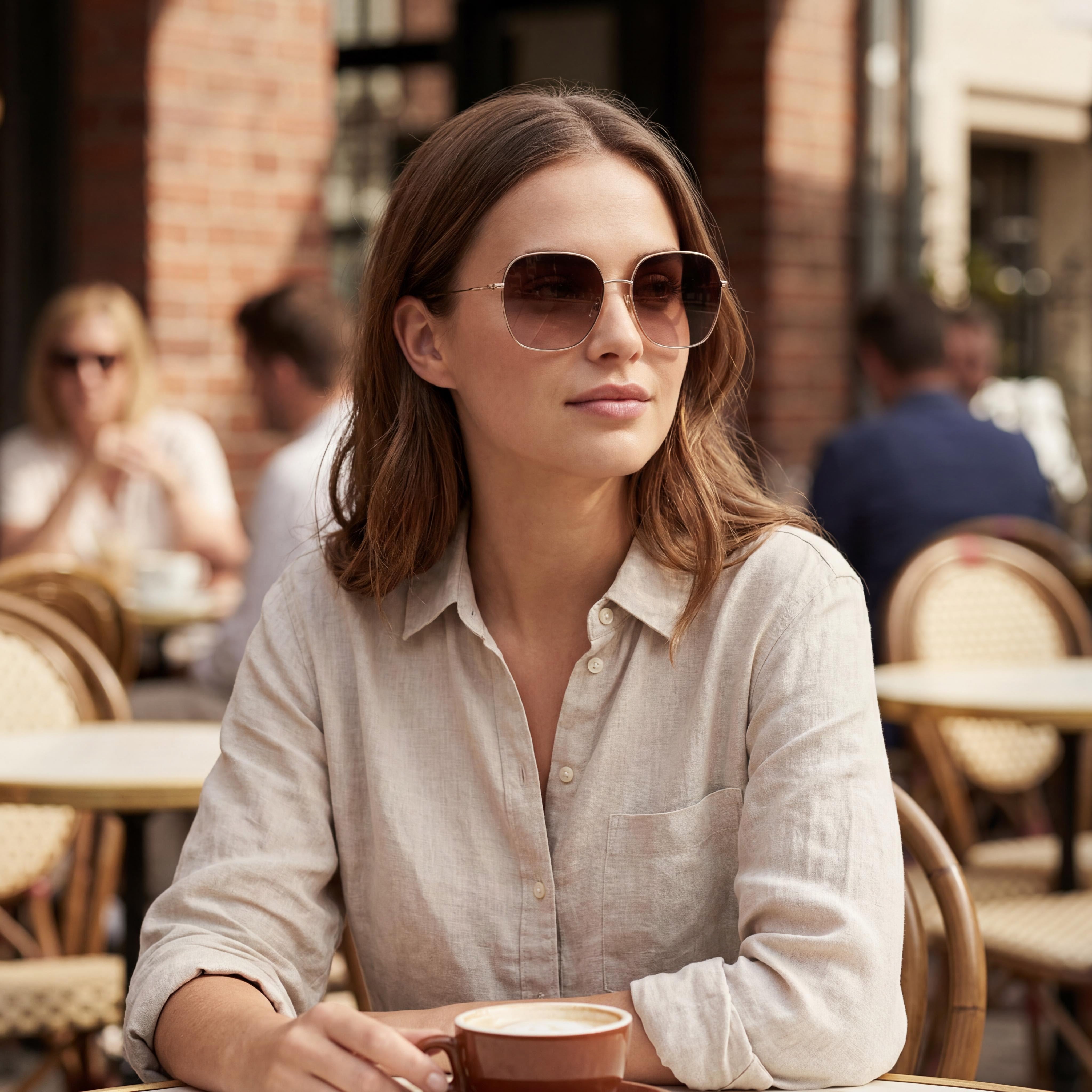 Gafas de sol unisex casuales Hugo Boss de oro rosa y acero inoxidable con cristales degradados no polarizados UV 400 en rosa sombreado, 58 mm, Photo 6