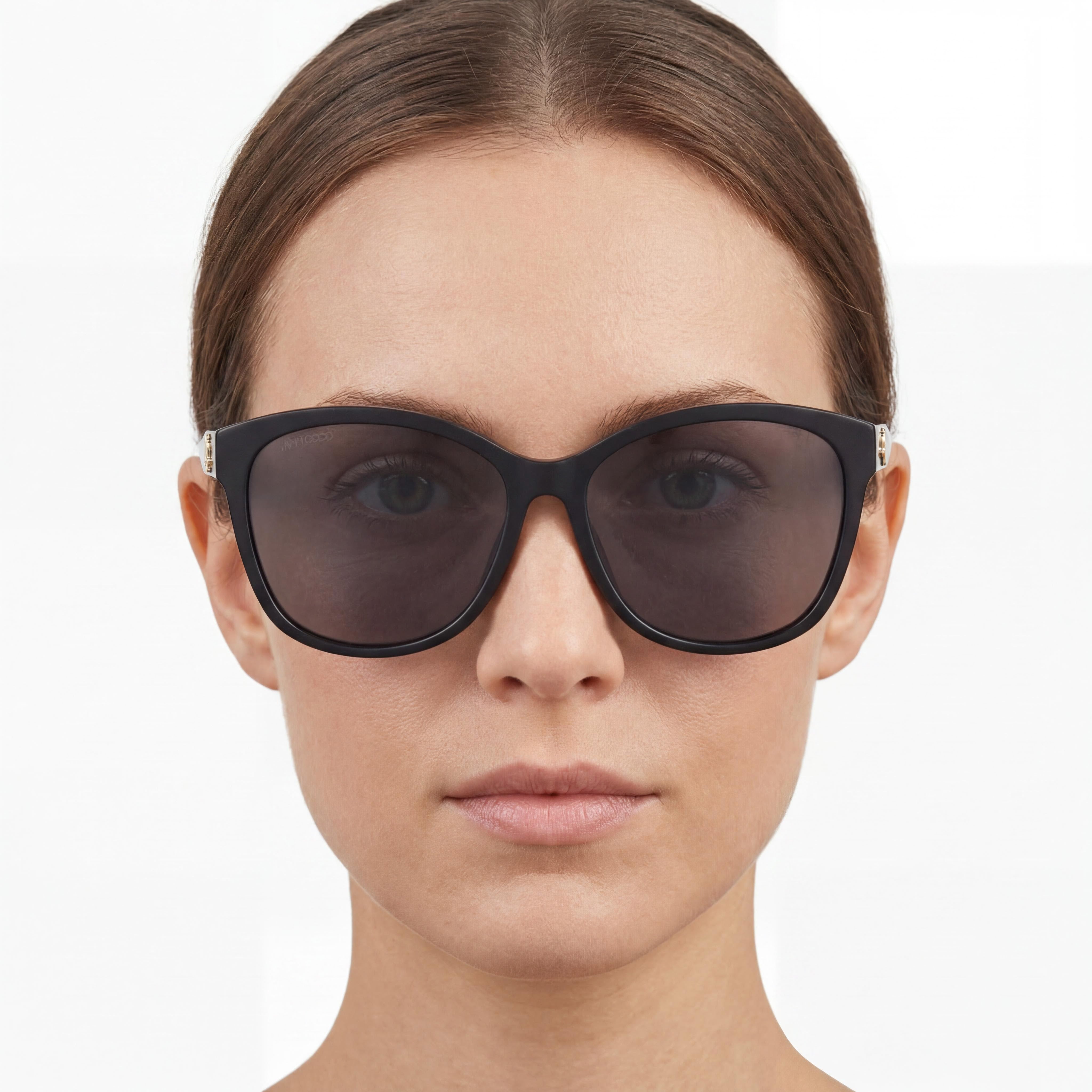 JIMMY CHOO LIDIE/F/SK Cat Eye Women's Black Plastic Frame Grey Lens UV Protected Sunglasses 59mm, Photo 5