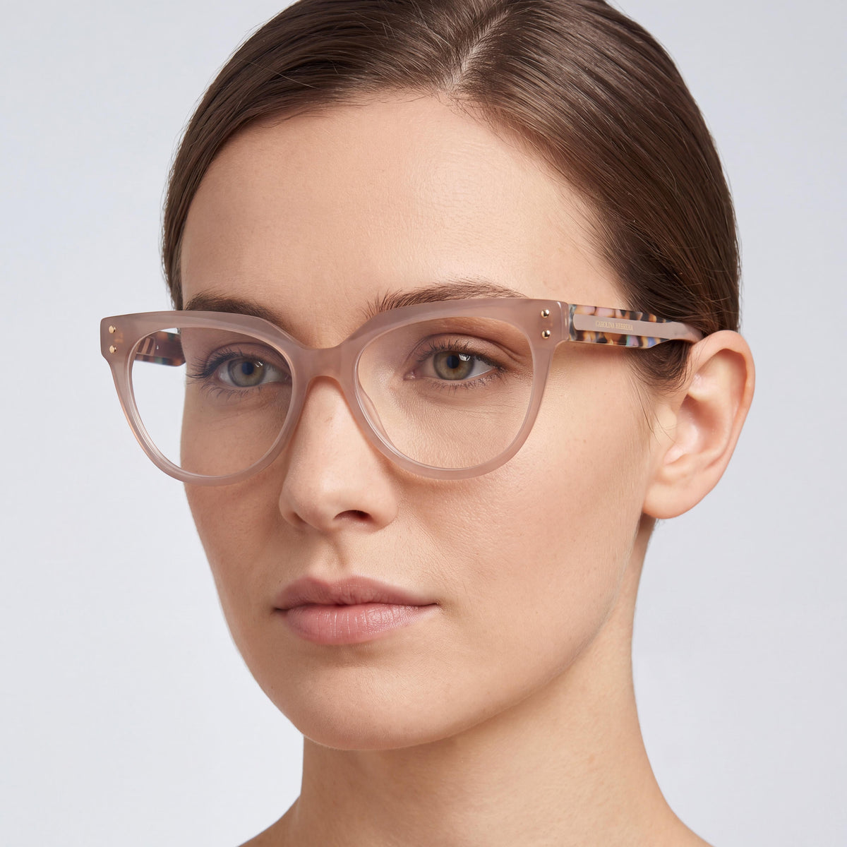 Carolina Herrera 0224 Gafas de vista ecológicas para mujer ojo de gato color nude 52-16, Photo 4