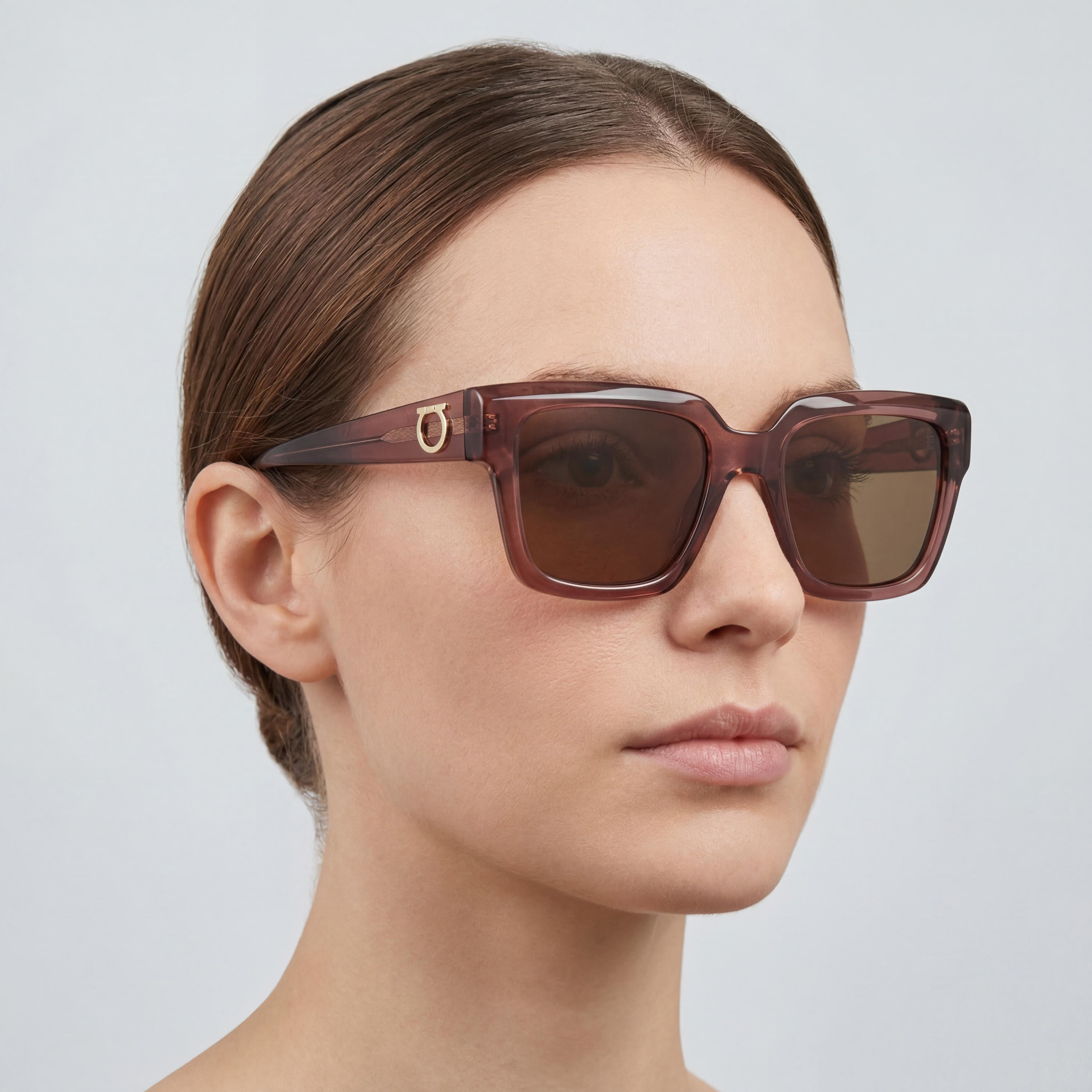 Ferragamo Sf2014s Montura Óptica Transparente Malva para Mujer con Lentes Demo Transparentes, Lista para Graduación, Photo 3