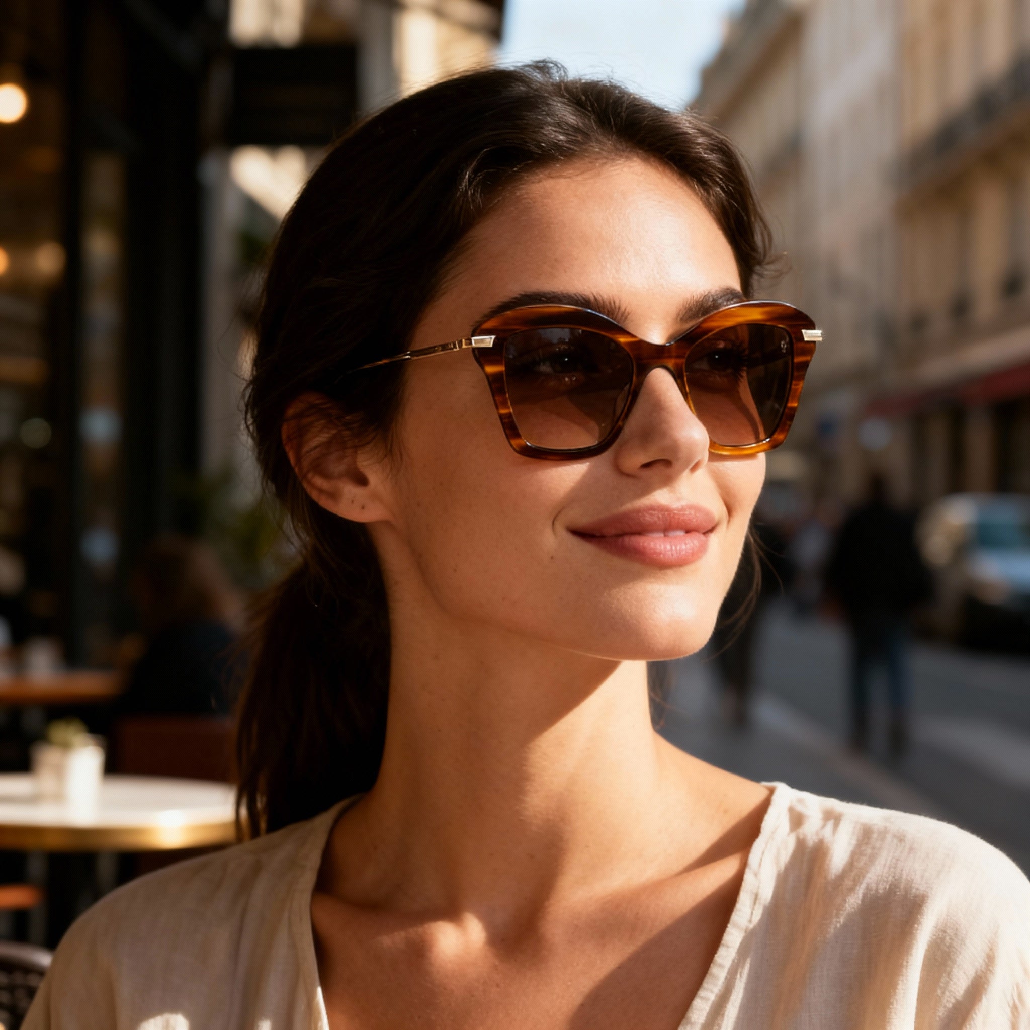 rag & bone Modern Heritage Women's Brown Horn Acetate Frame Non-Polarized UV Sunglasses 53-19-140, Photo 4