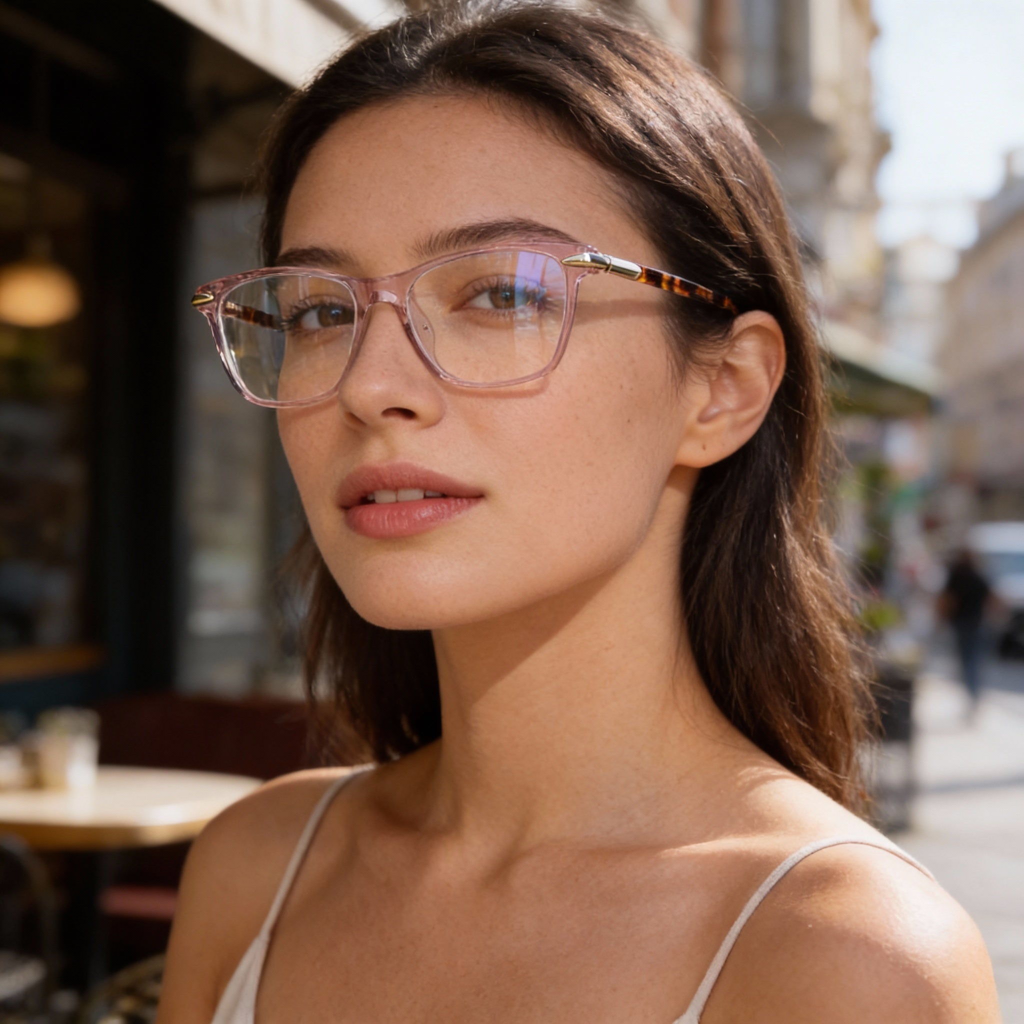 rag & bone Eyewear Women’s Nude Acetate Clear Polycarbonate Lenses 54mm, Photo 4