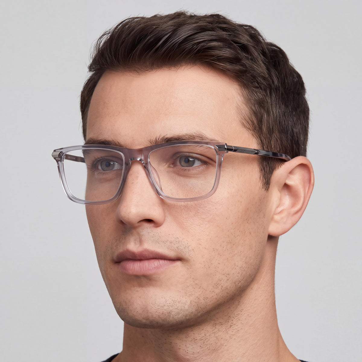 Gafas de sol modernas para hombre rag & bone con montura de acetato gris y lentes de policarbonato grises, ancho de lente 53 mm, Photo 4