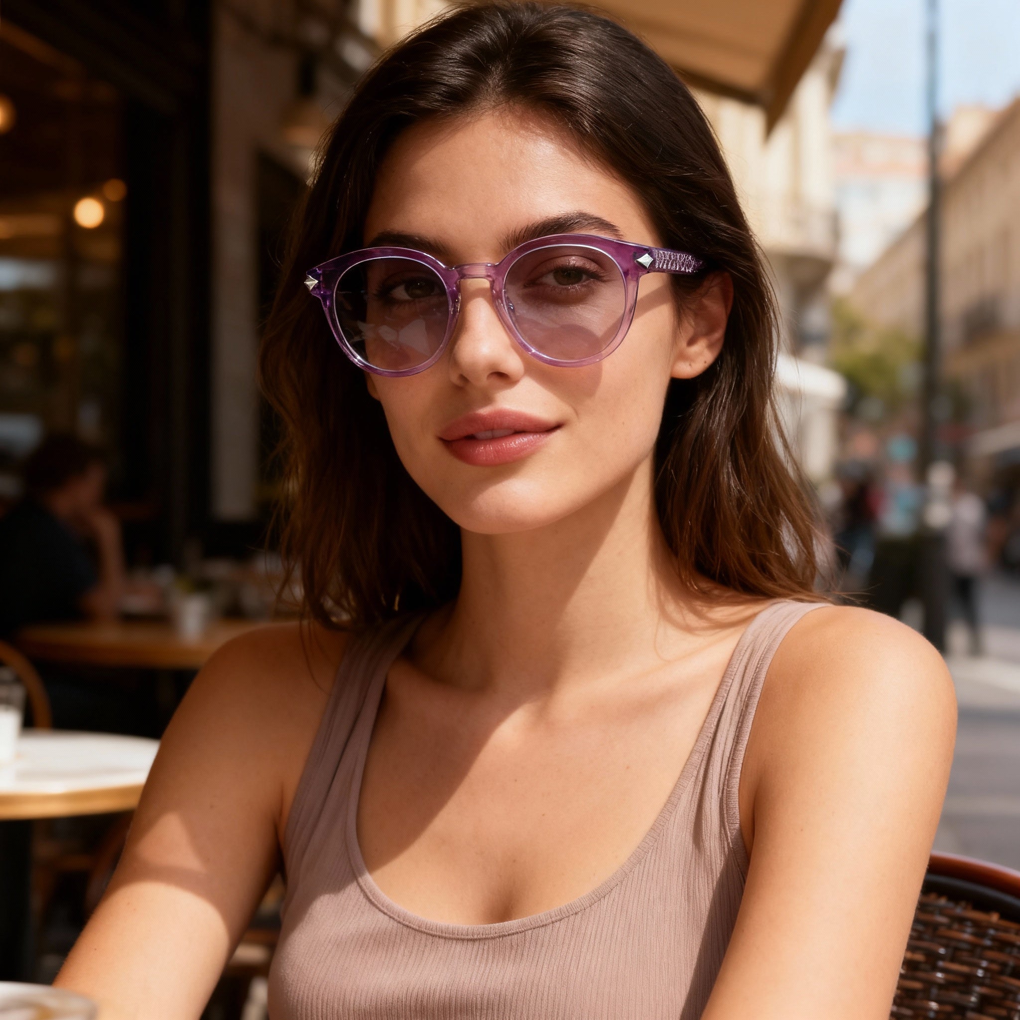 Police Modern Women's Acetate Eyeglasses in Bordeaux, with Non-polarised Lenses, 48mm Lens Width, Photo 4