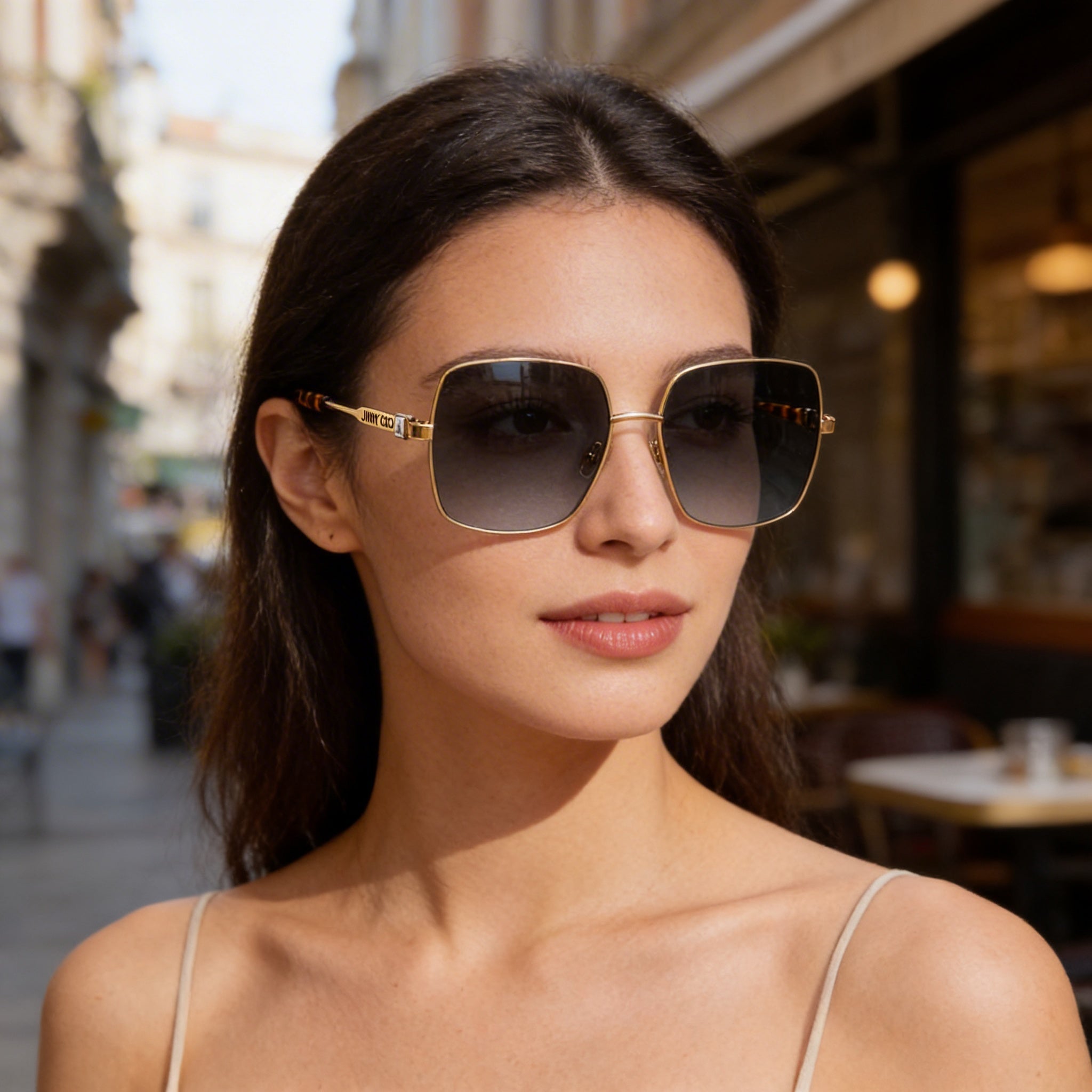 JIMMY CHOO Classic Women's Stainless Steel Rose Gold Polycarbonate UV Protection Sunglasses 58-16-145, Photo 6