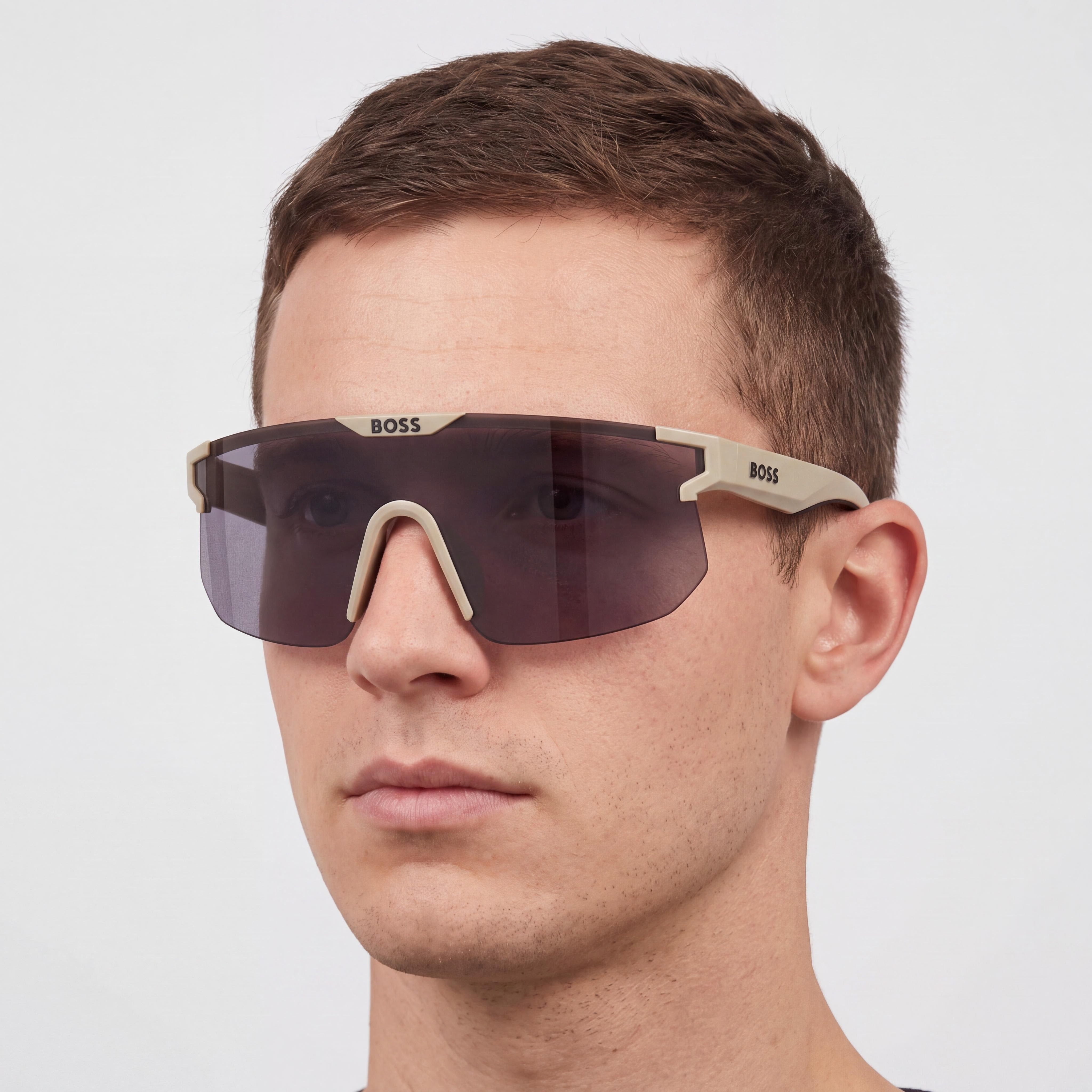 Hugo Boss Boss 1500/S Unisex ECO Polyamide Beige Black Dark Grey Grey High Contrast UV Sunglasses 99mm, Photo 4