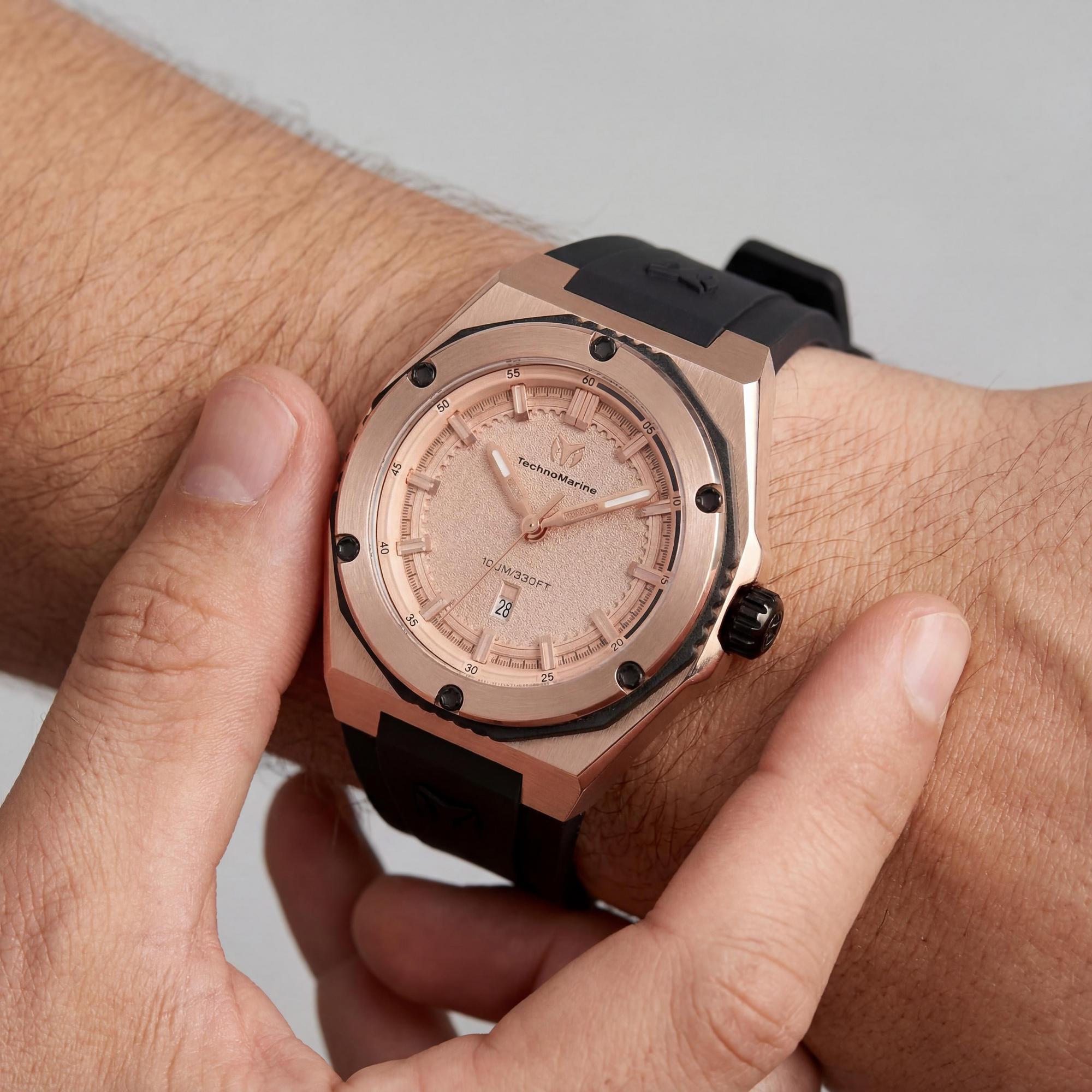 TechnoMarine CORAL - Legacy TM-416048 Women's Quartz Rose Gold Dial Silicone Strap Watch 36mm, Photo 3