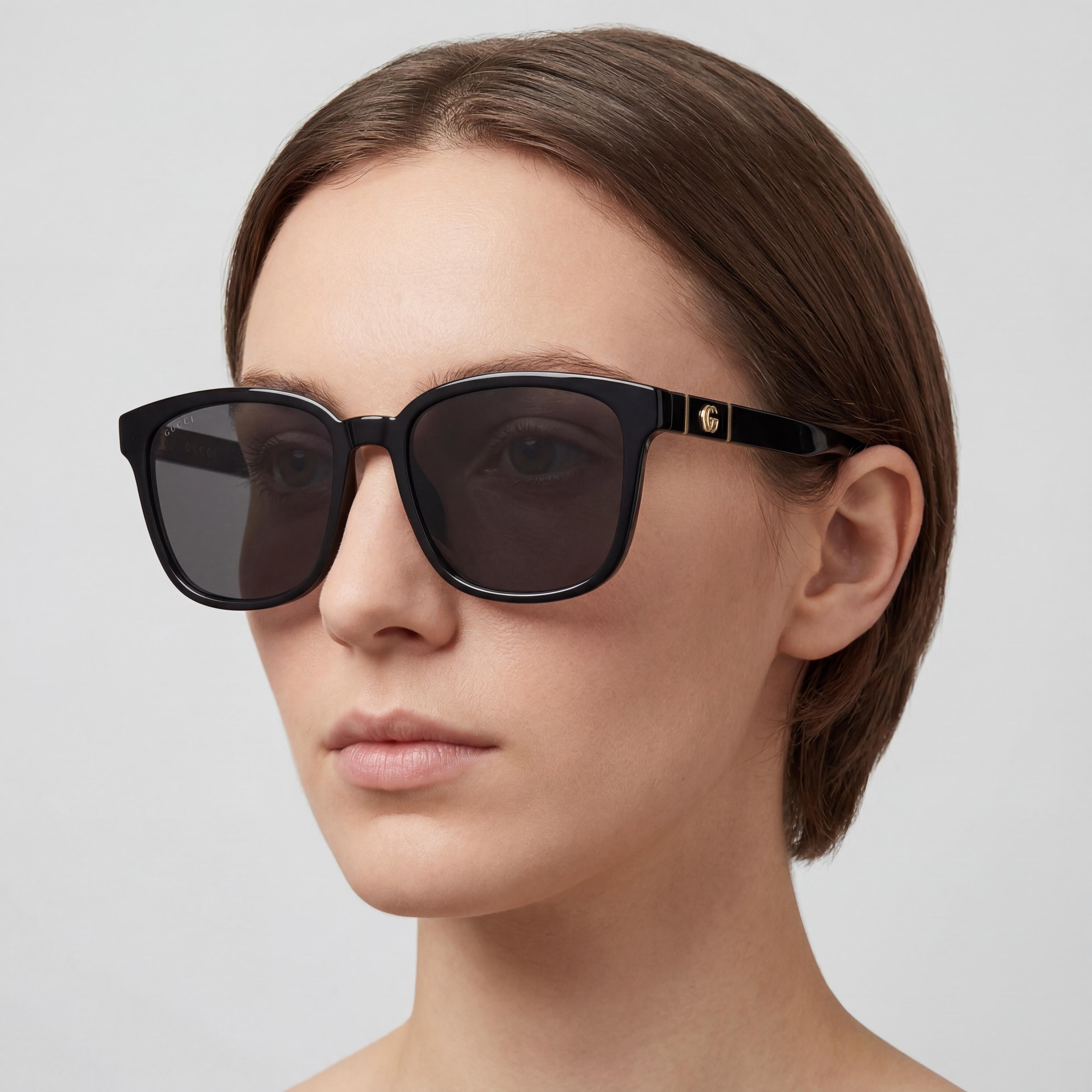 Gafas de sol unisex Gucci Gg 0637sk de plástico inyectado, color negro y gris, 56 mm, Photo 3