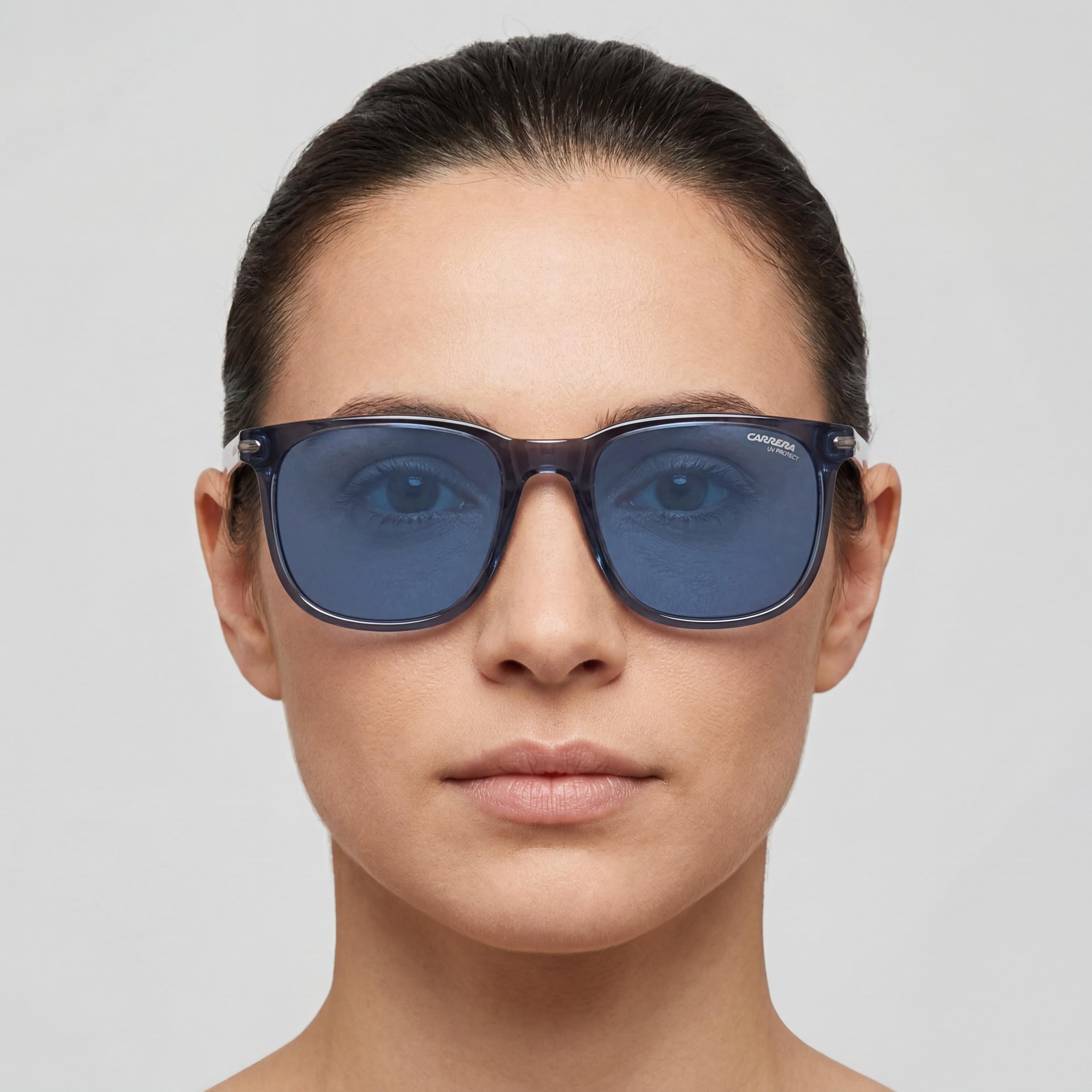 Gafas de sol Carrera Modern para mujer, montura de poliamida azul, lentes de espejo azul cielo polarizadas, 100 % protección UV, 54 mm, Photo 5