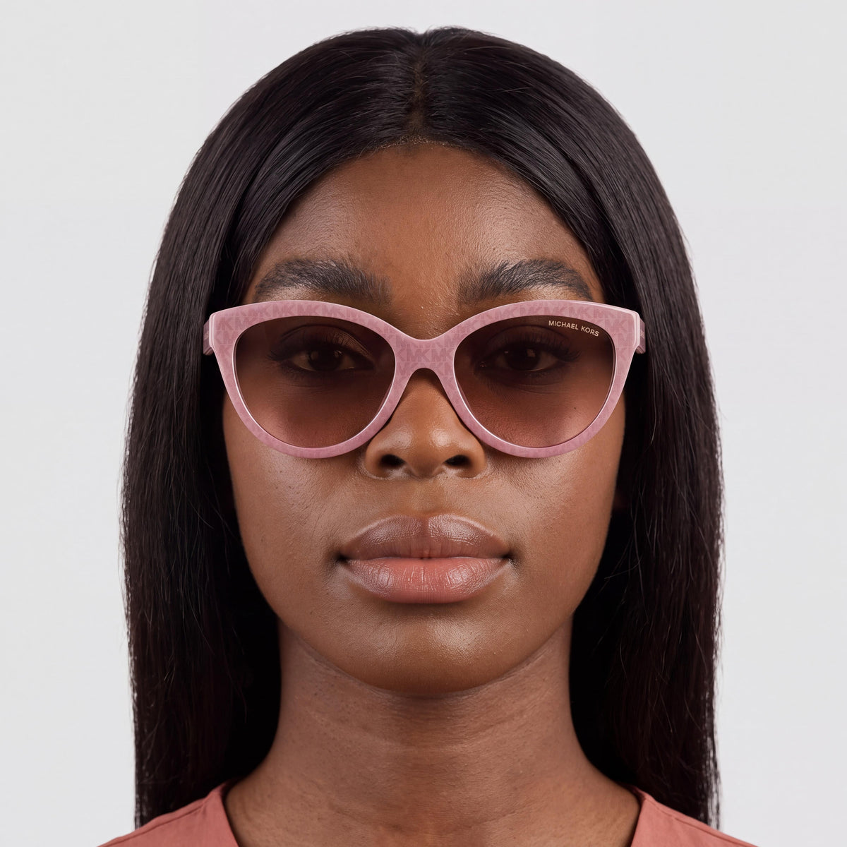 Gafas de sol con protección UV de propionato para mujer Michael Kors Makena Cat Eye - Degradado rosa/marrón 55 mm, Photo 3