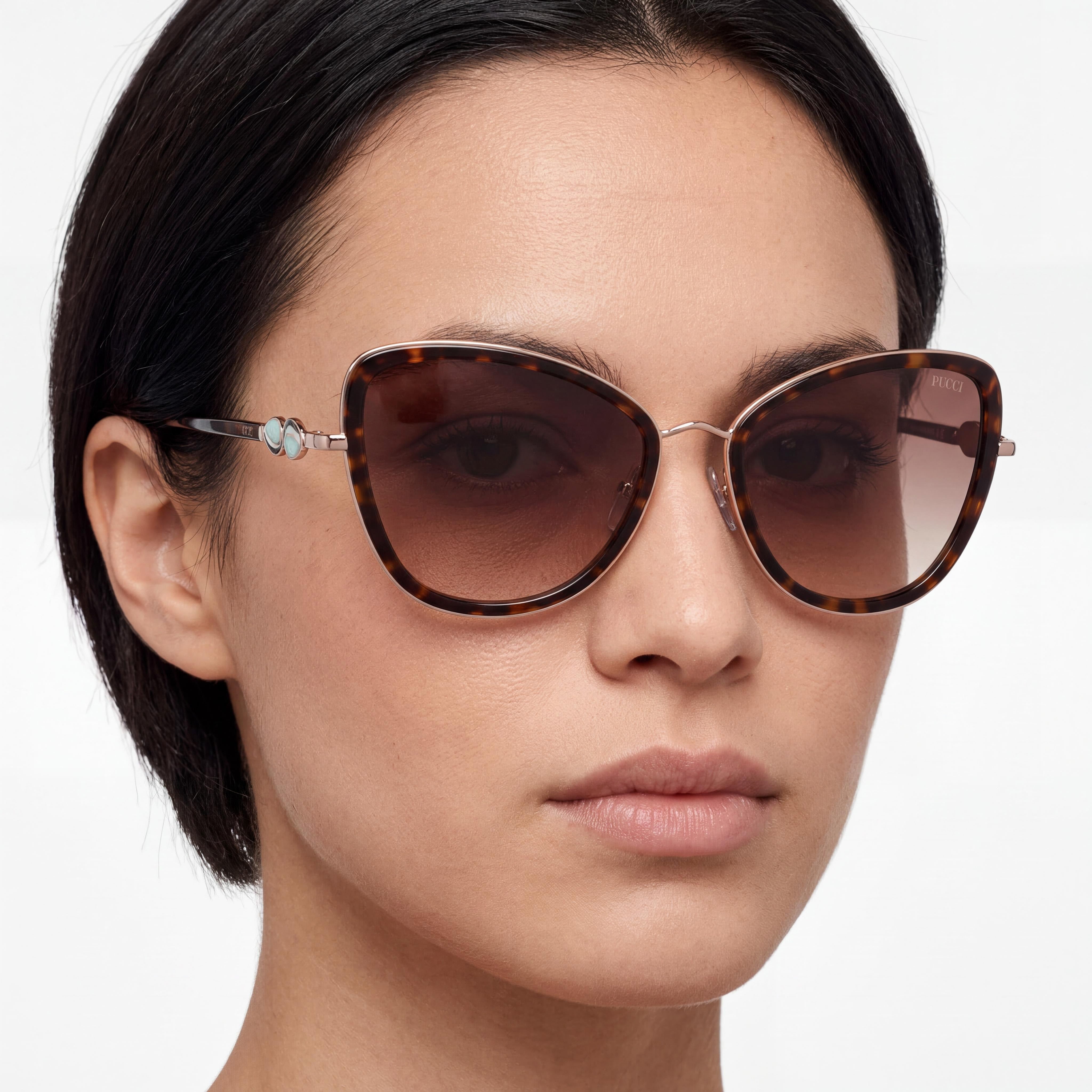 Emilio Pucci Modern Women's Metal Frame Polycarbonate Non-Polarized Sunglasses Size 57-57-140mm, Photo 4