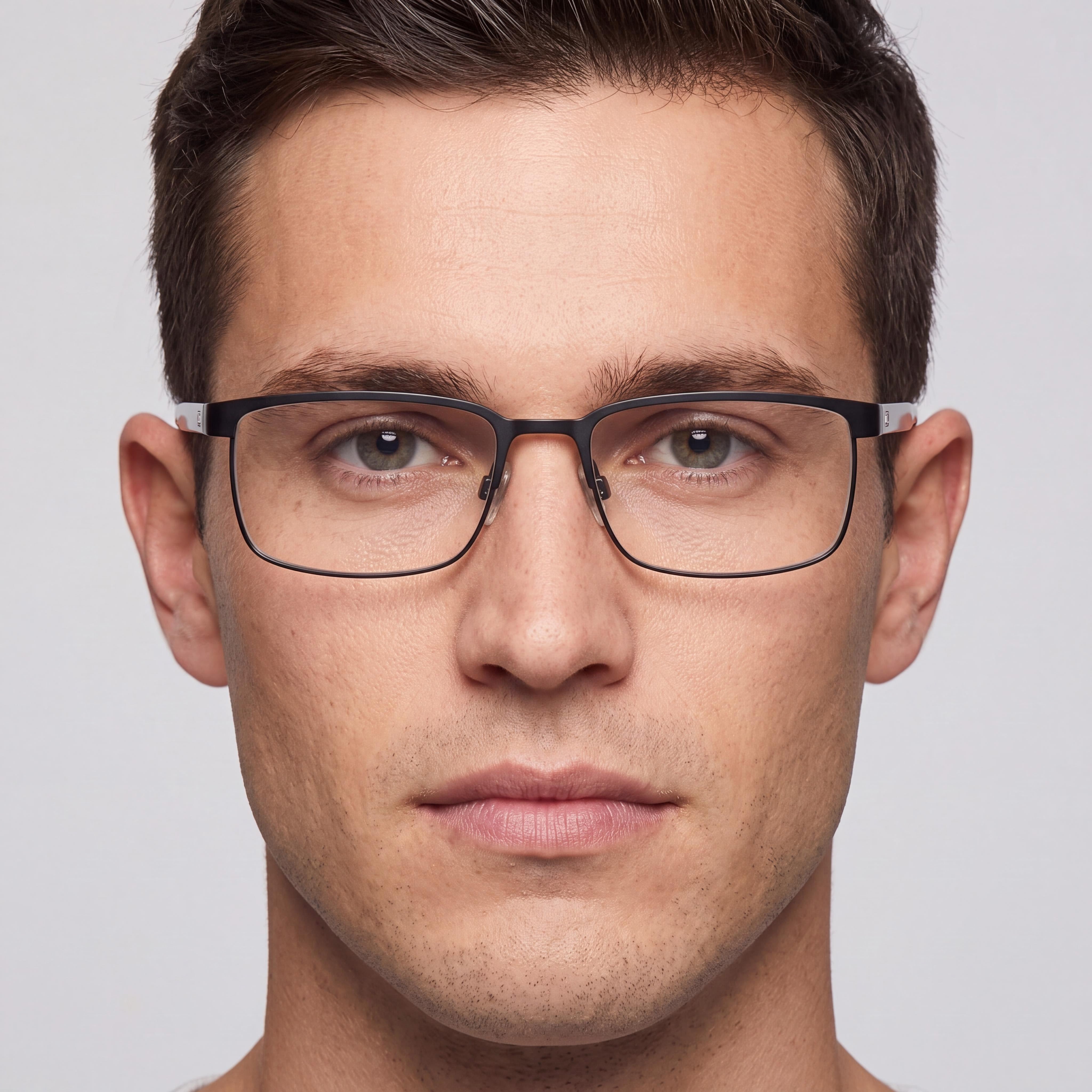 Tommy Hilfiger Th 1235 Unisex Rectangle Metal Frame Eyeglasses, Matte Black Crystal, 55mm Lens Width, Photo 4