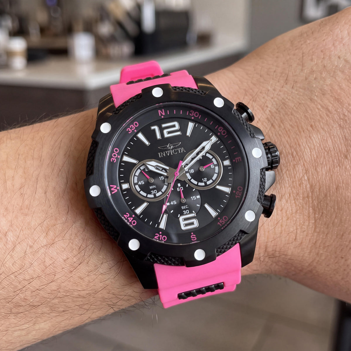 Reloj Invicta I-Force 43000 cronógrafo de cuarzo unisex, esfera negra, caja de acero inoxidable, 50 mm, correa de silicona, Photo 4