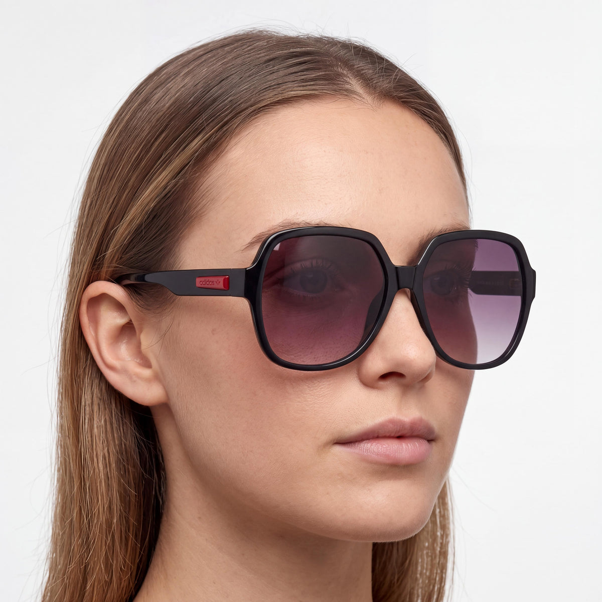 adidas Originals Contemporaneo - Gafas de Sol de Mujer con Montura de Plástico Negra, Lentes Moradas con Degradado Espejado y Protección UV 57, Photo 3