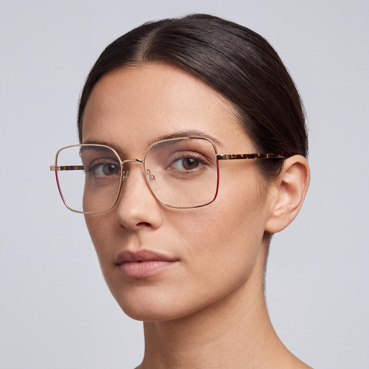 Montura óptica para mujer Carolina Herrera HER 0248, metal dorado y habana, estilo casual, lista para lentes graduados, 55-17-145, Photo 2