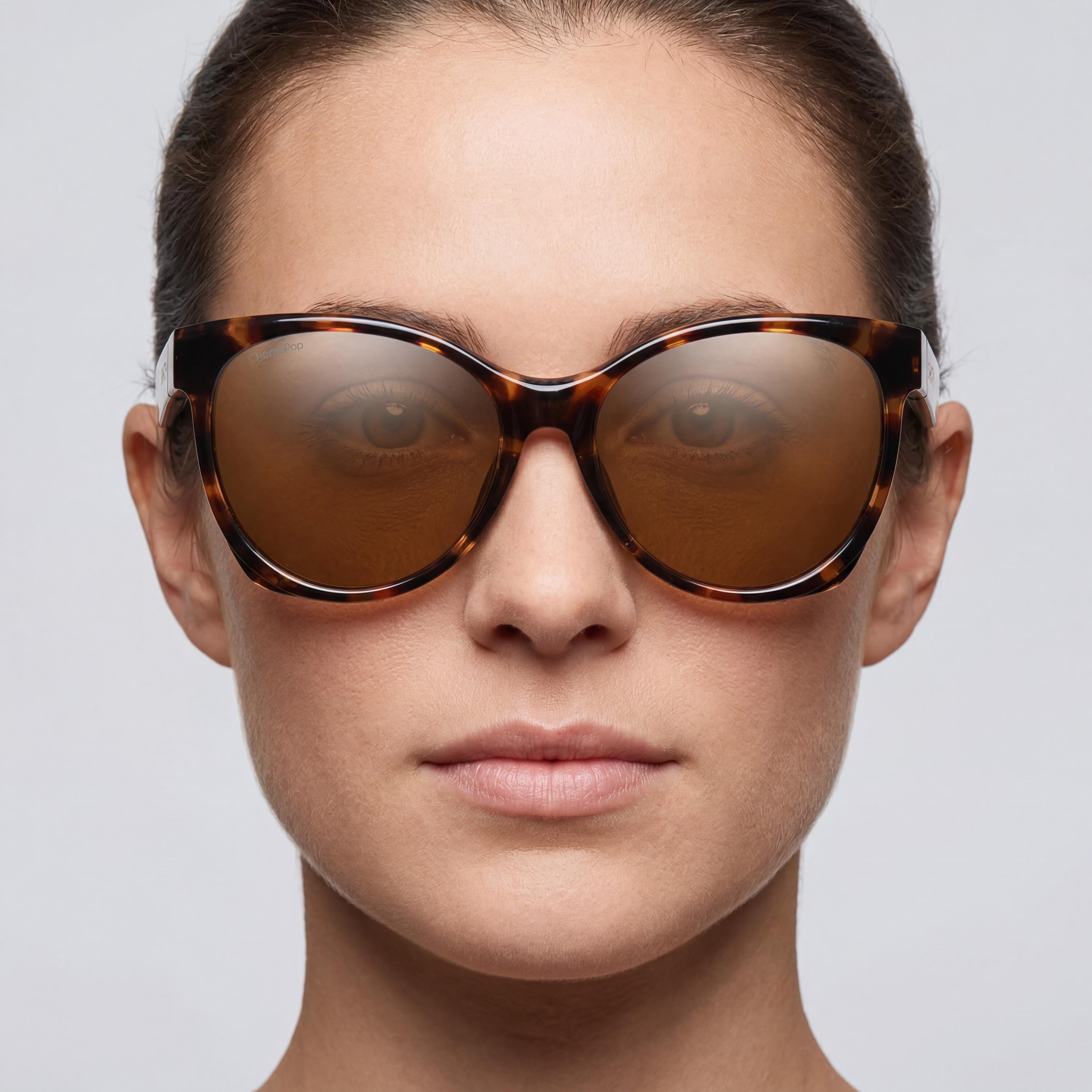 Gafas de sol SMITH Fairground ChromaPop polarizadas de fibra de carbono marrón con protección UV para mujer, Photo 4