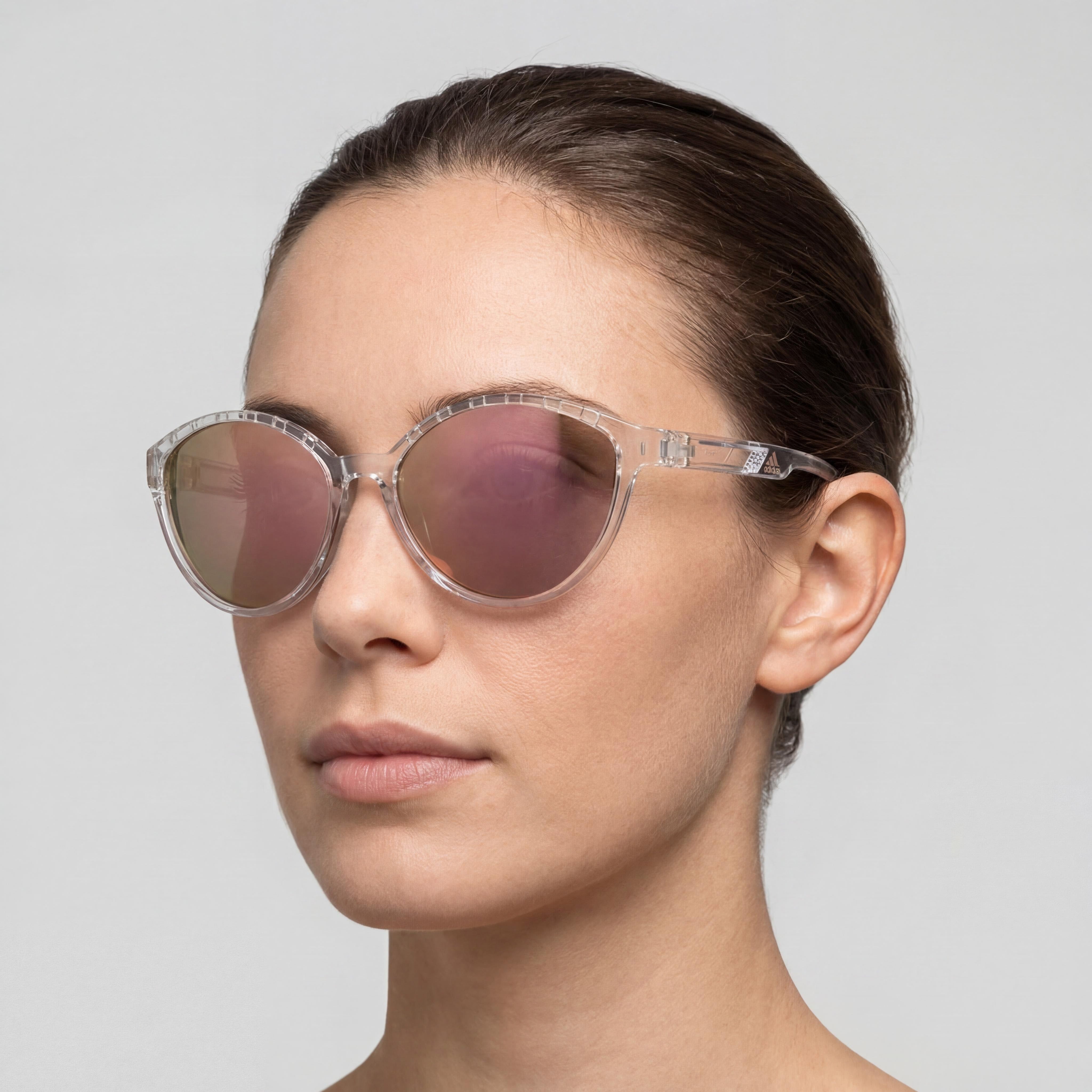Gafas de sol adidas sp0012 para mujer con montura de plástico de cristal, lentes de policarbonato con espejo marrón y protección UV de 61 mm, Photo 5