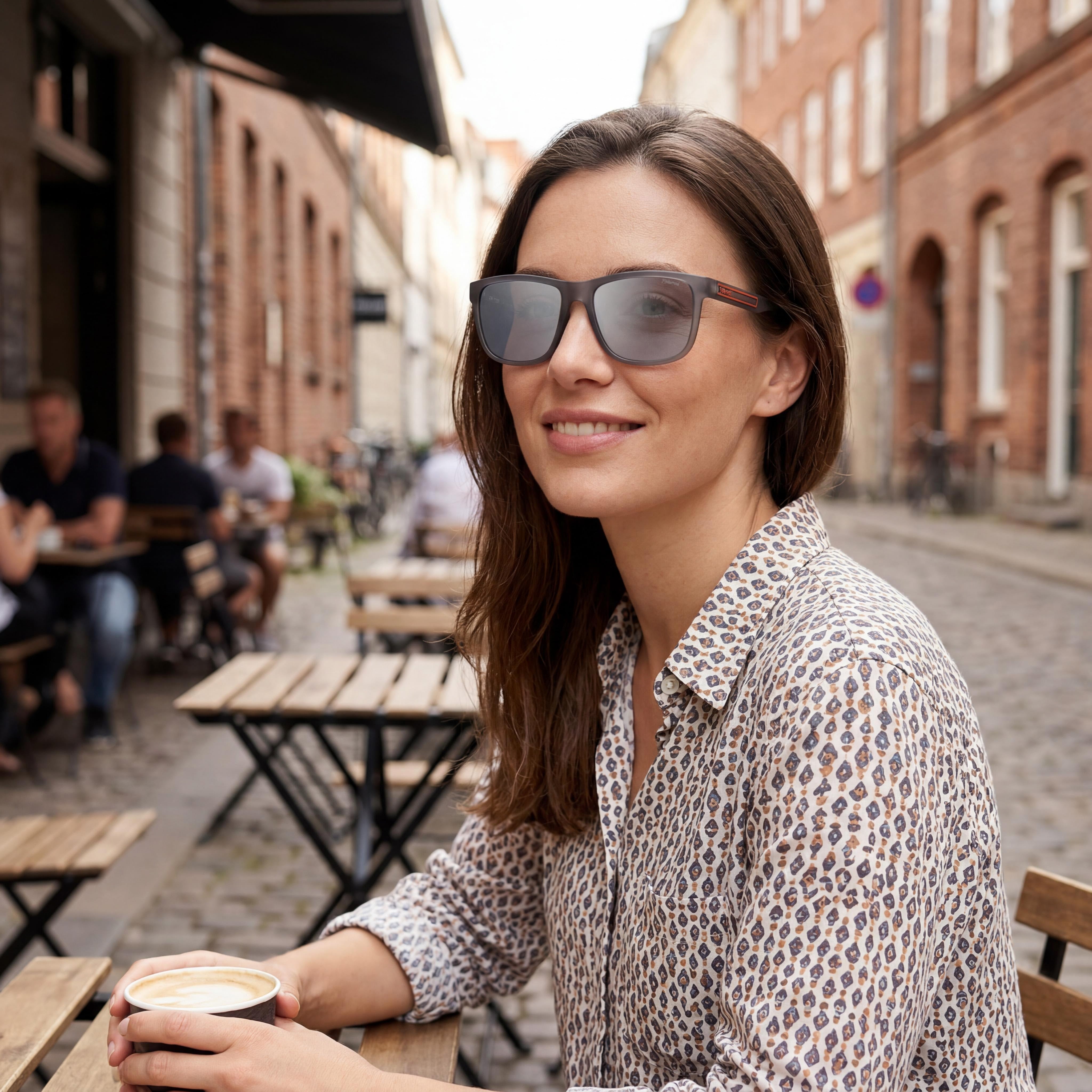 Polaroid Modern Women's Polarized Polycarbonate Sunglasses, UV Protection, Matte Grey Silver Grey 57-17-140, Photo 6