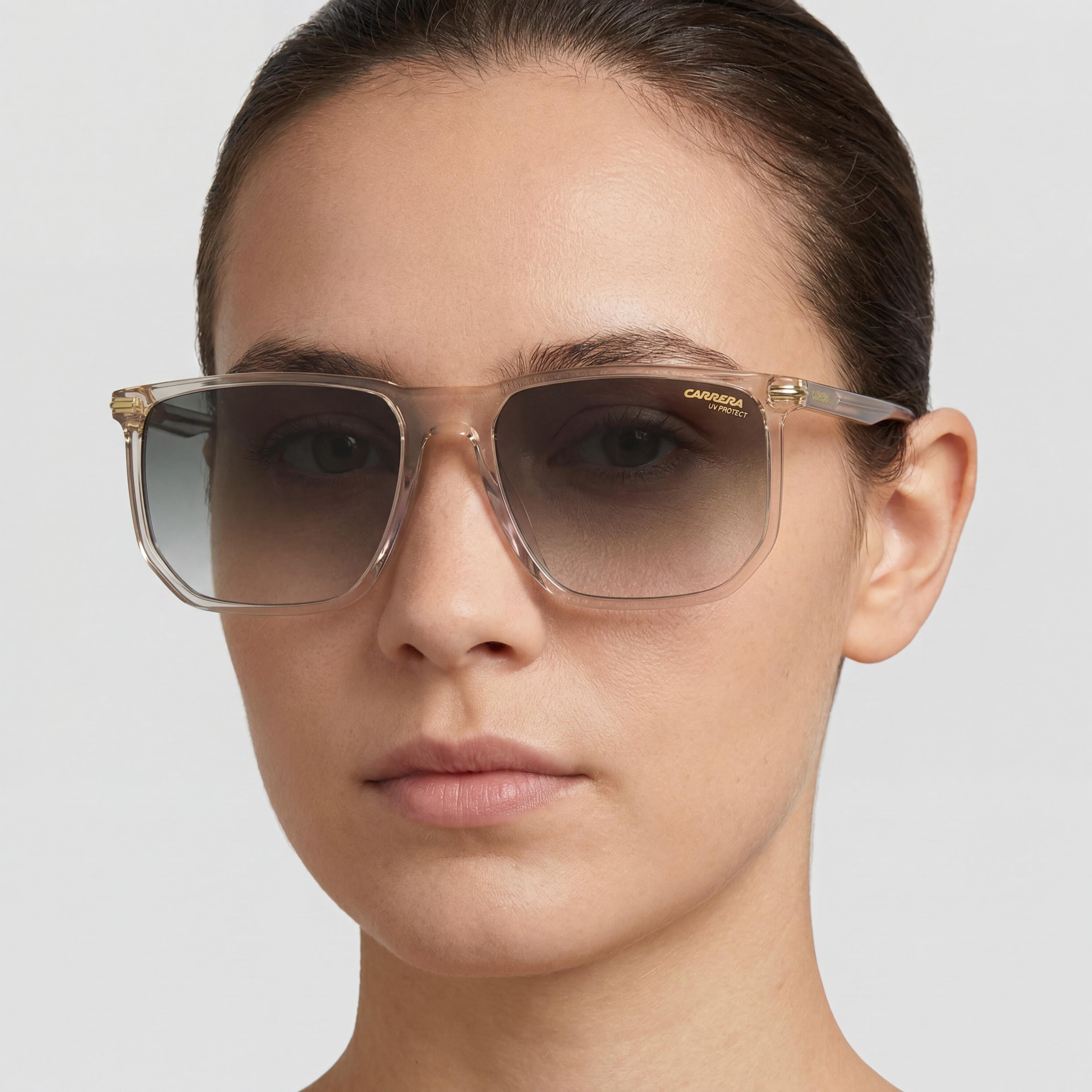 Gafas de sol unisex Carrera Casual con montura de acetato rosa, lentes con sombreado verde y protección UV 100 %, 58 mm, Photo 5
